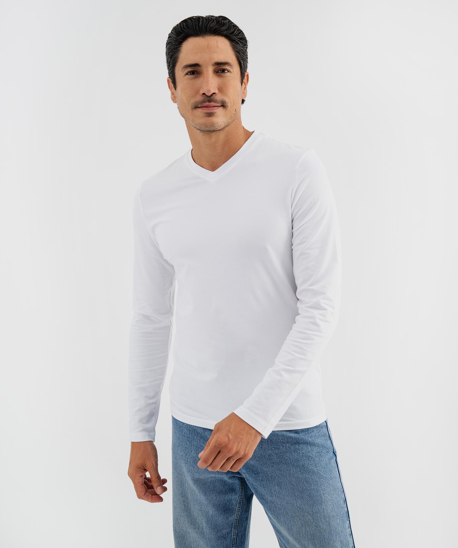Tee-shirt manches longues et col V homme - GEMO Tee-shirt manches longues et col V homme - GEMO