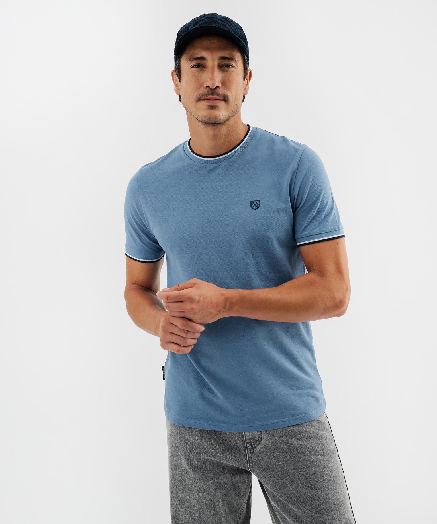 Tee-shirt col rond uni homme - Kensington - 50-52/XXL - bleu standard - KENSINGTON