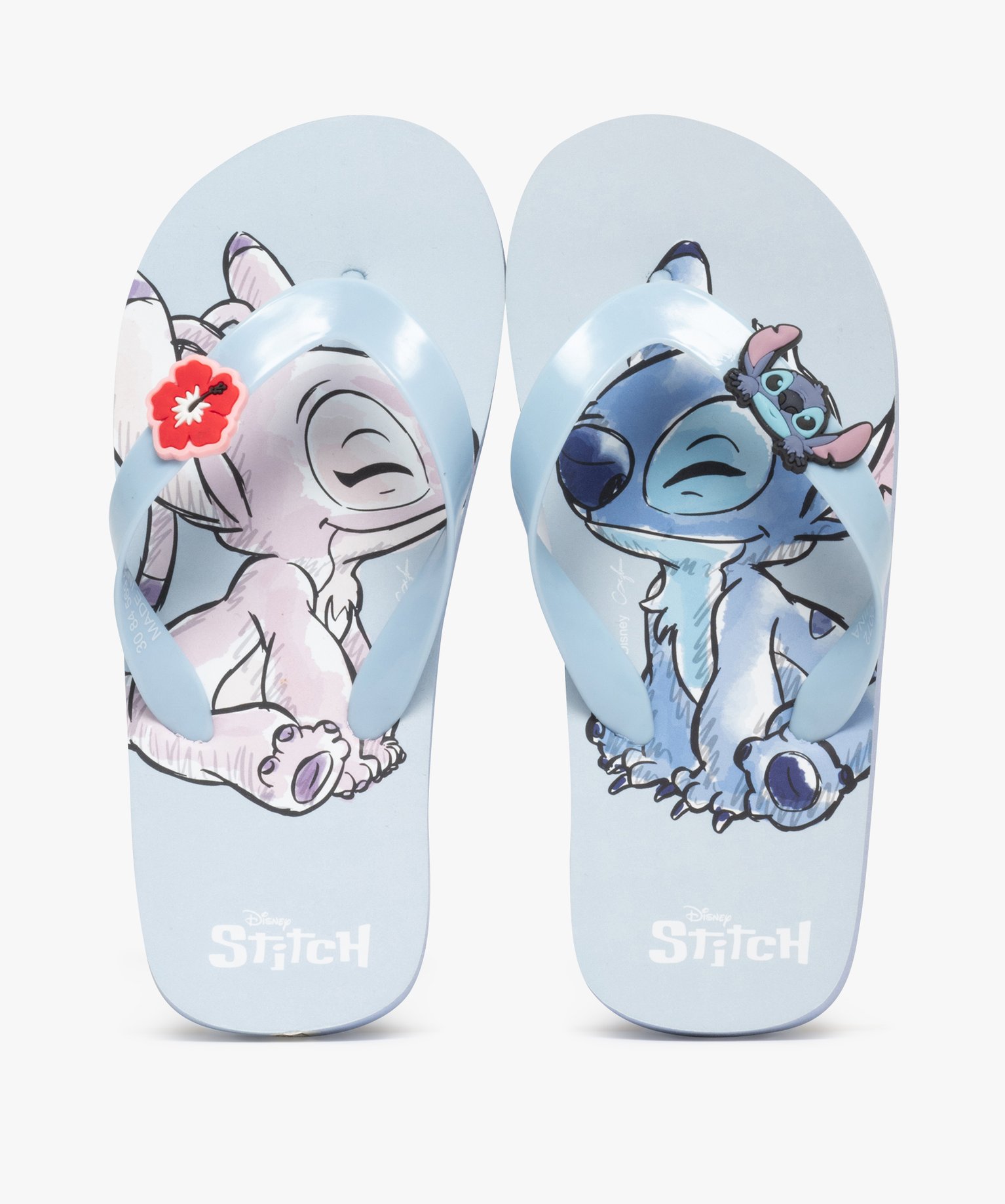 Tongs fille avec brides unies et patch fantaisie Lilo et Stitch - Disney - 34 - bleu - LILO & STITCH