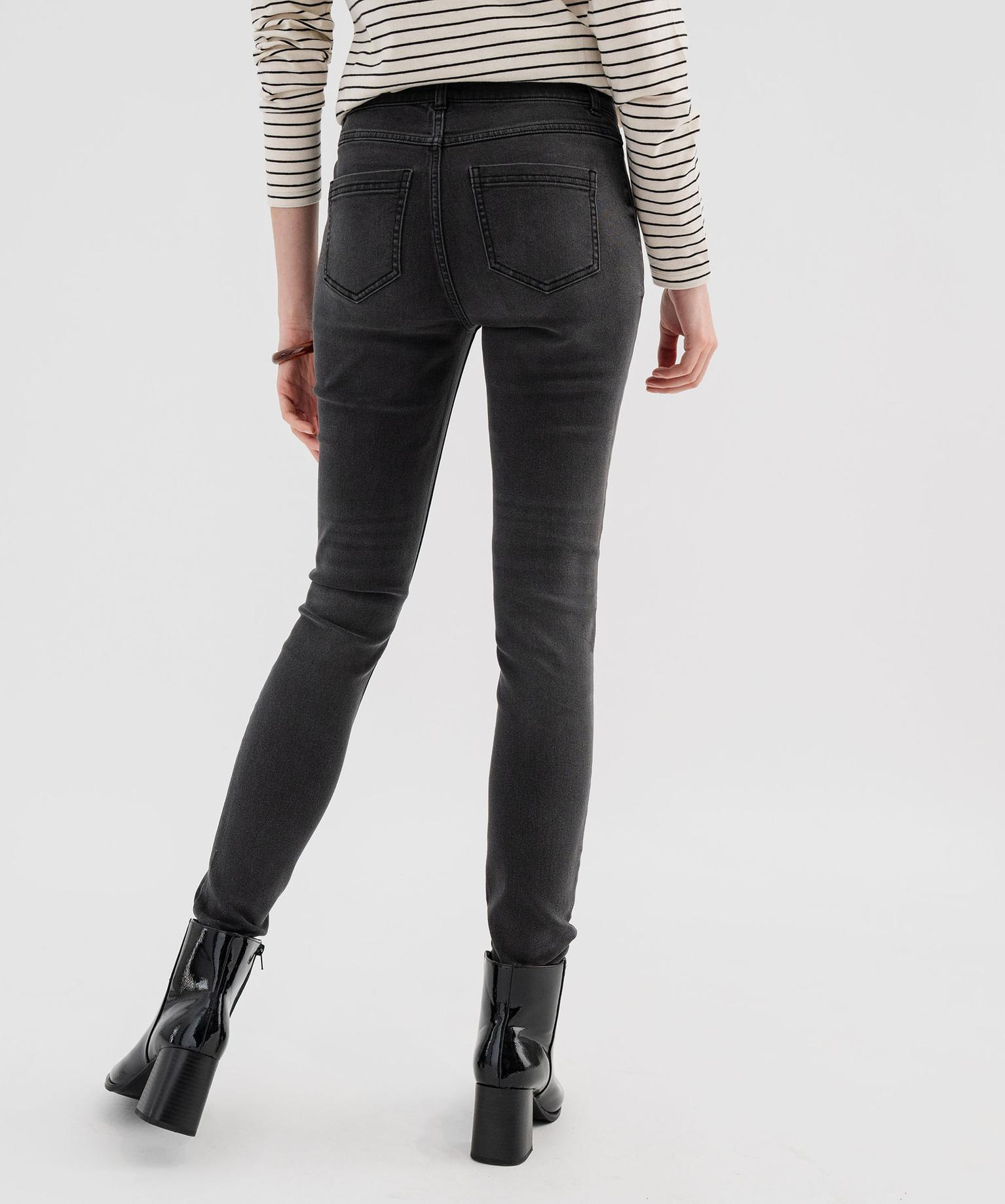 Jean Skinny Taille Normale En Denim Stretch Femme Gris GEMO