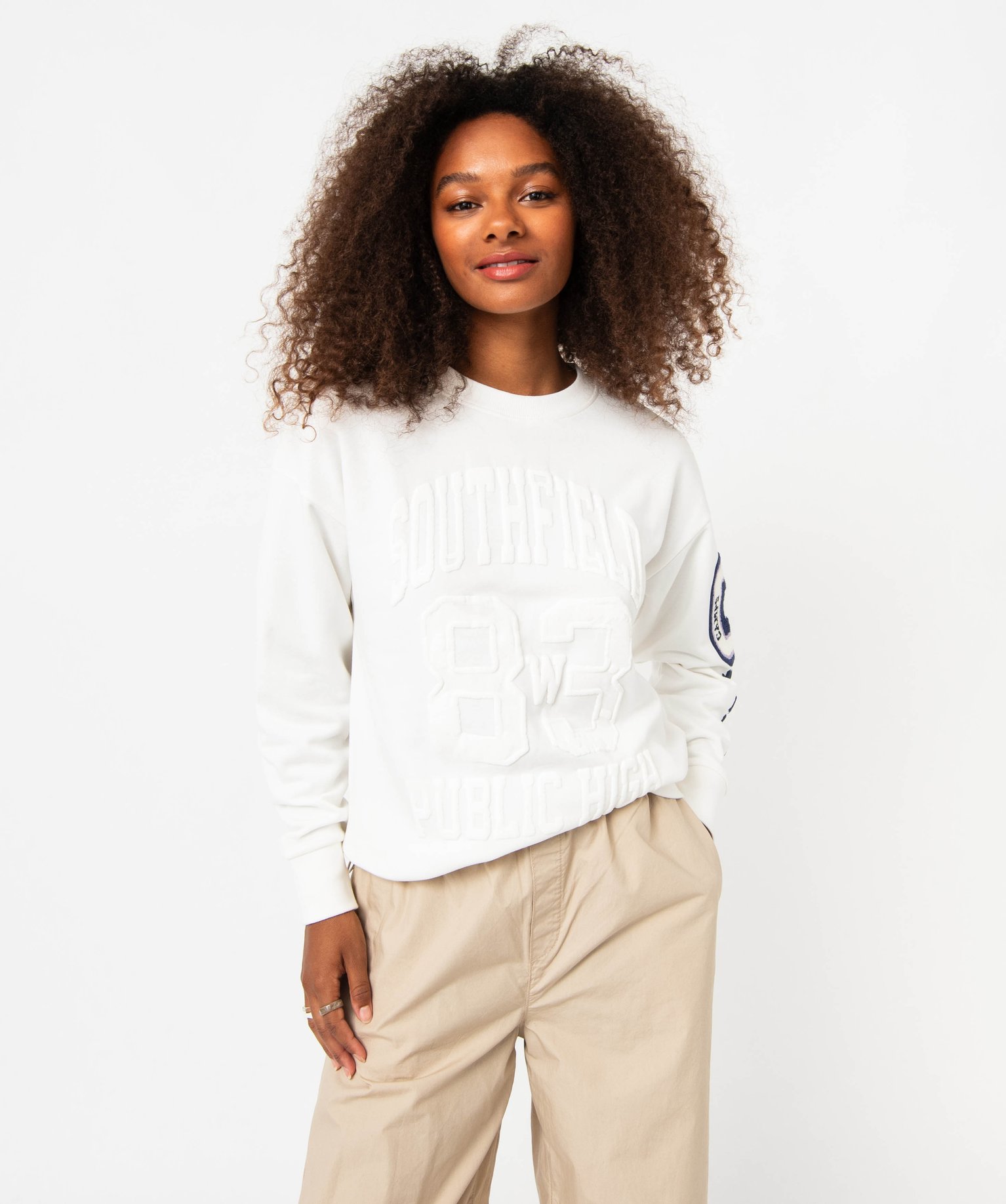 Sweat large avec intérieur molletonné femme - Camps United - XS - ecru - CAMPS UNITED DTR