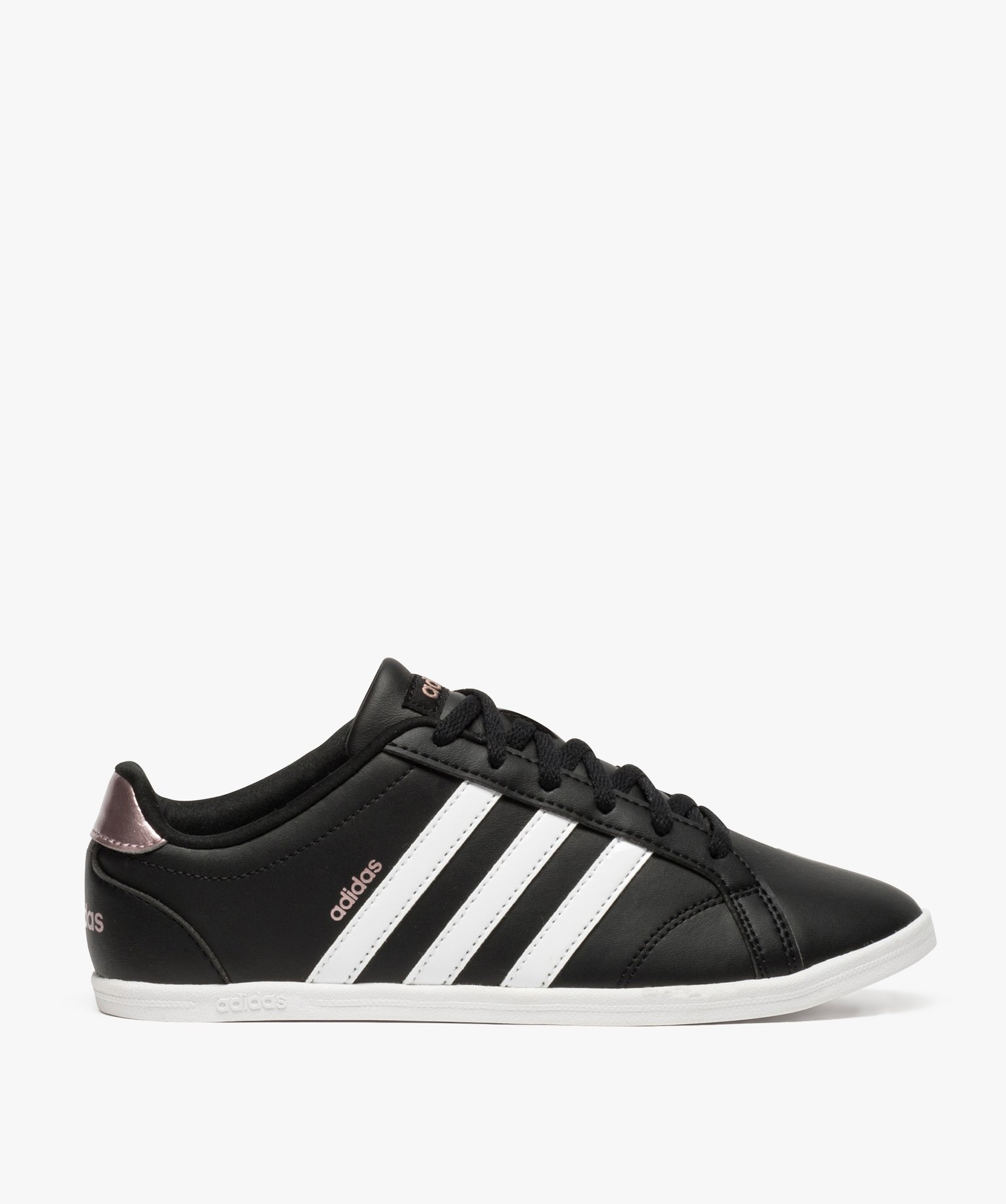 Basket femme avec 3 bandes laterales Adidas Coneo QT noir GEMO