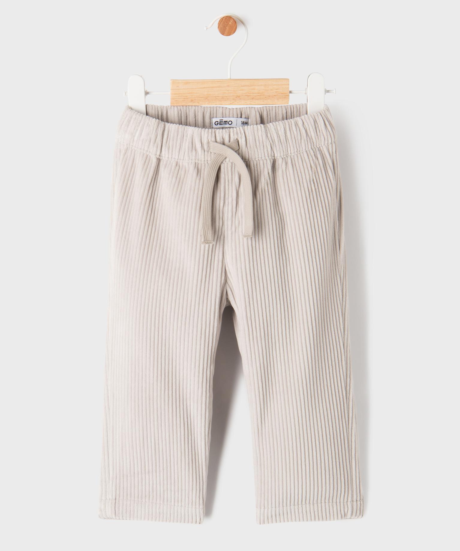 Pantalon droit en velours côtelé à taille élastiqué bébé garçon - GEMO