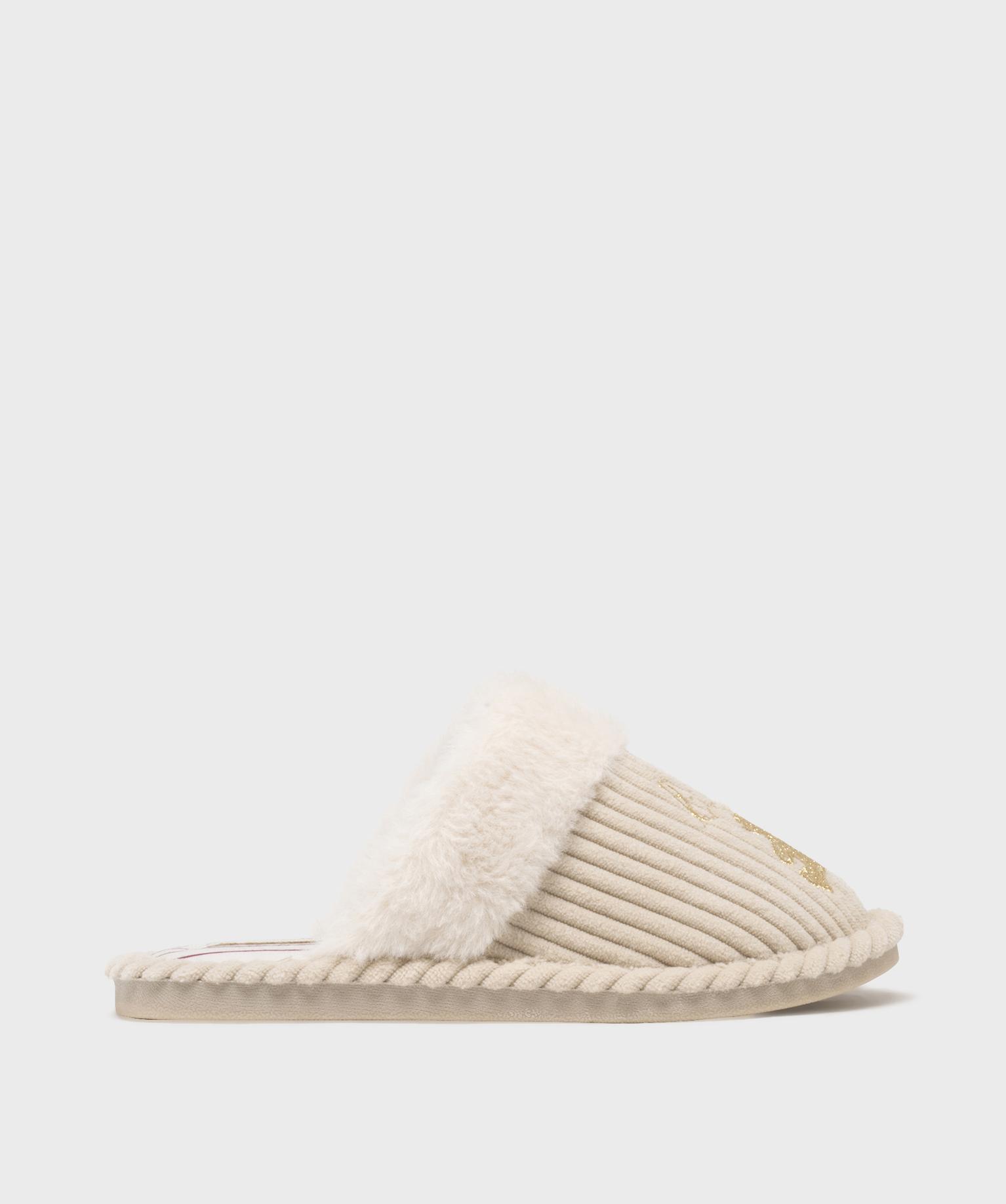 Chaussons mules en velours côtelé fille - LuluCastagnette - LULUCASTAGNETTE