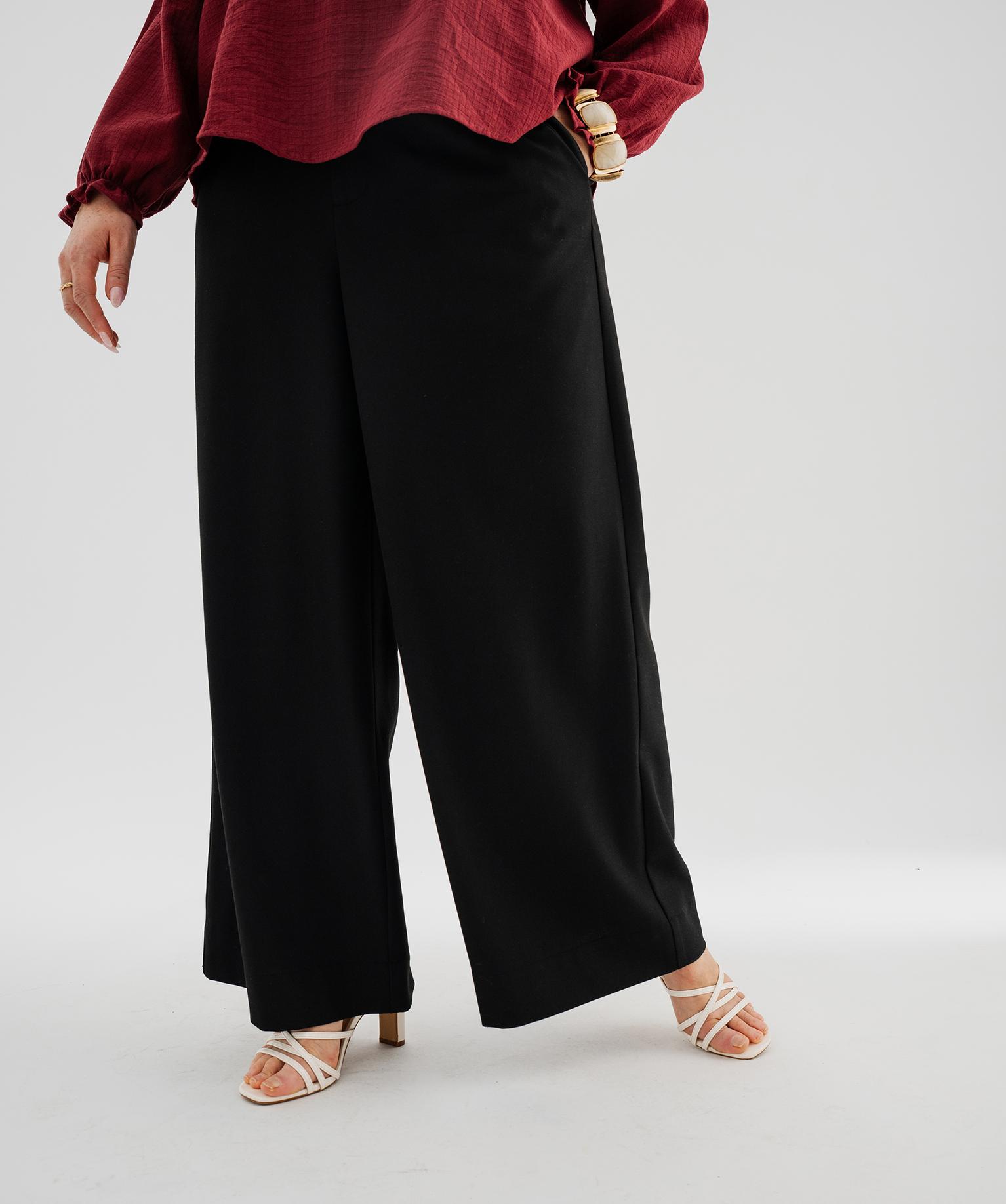 Pantalon de tailleur ample et extensible femme grande taille - 54-56/3XL - noir standard - GEMO