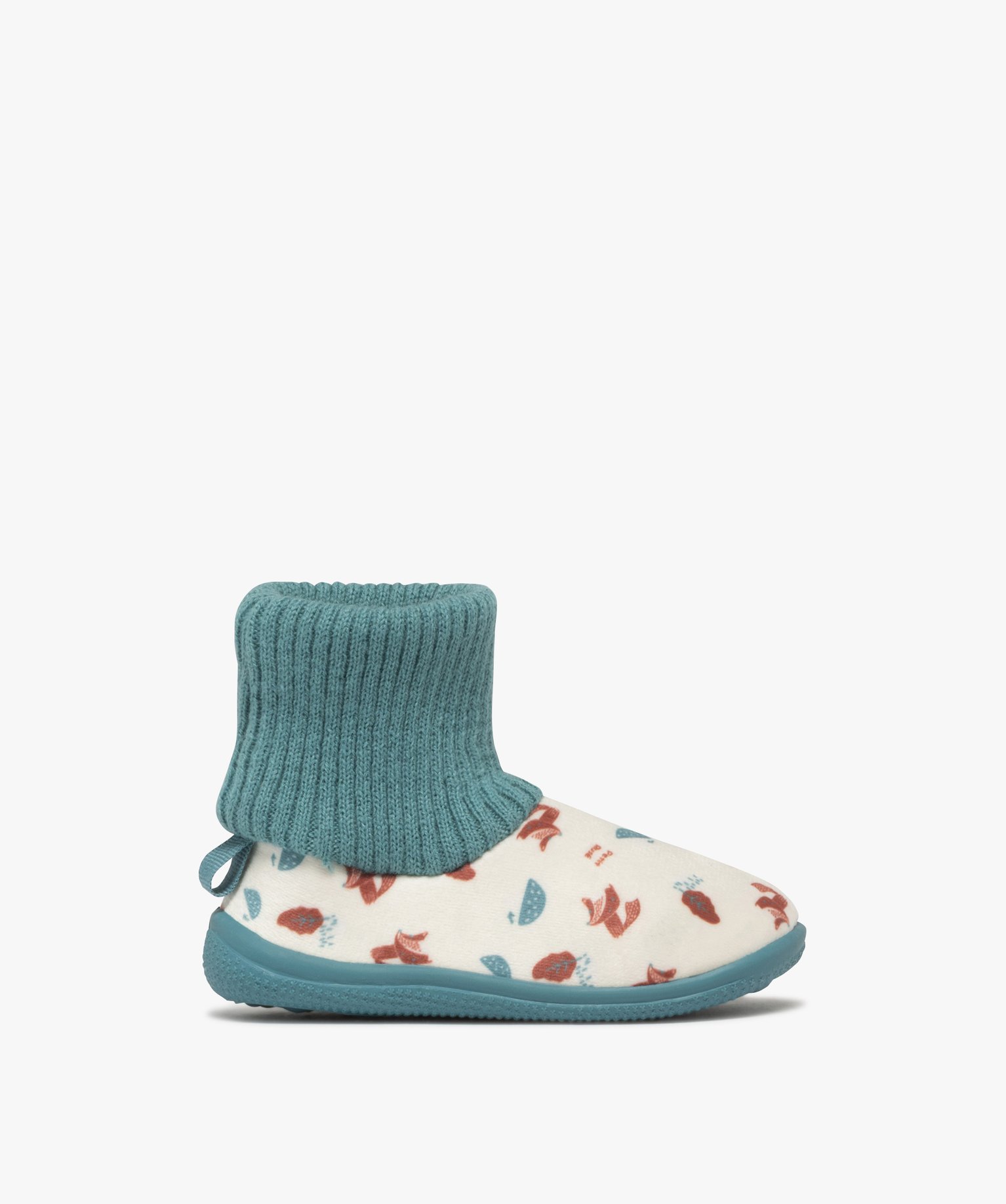 Chaussons bébé garçon à col chaussette petit renard - 20 - bleu standard - GEMO