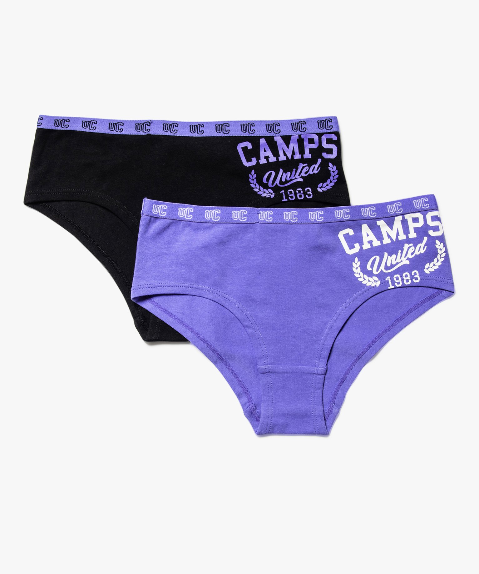 Shorties en coton stretch avec inscription fille (lot de 3) - Camps United - CAMPS