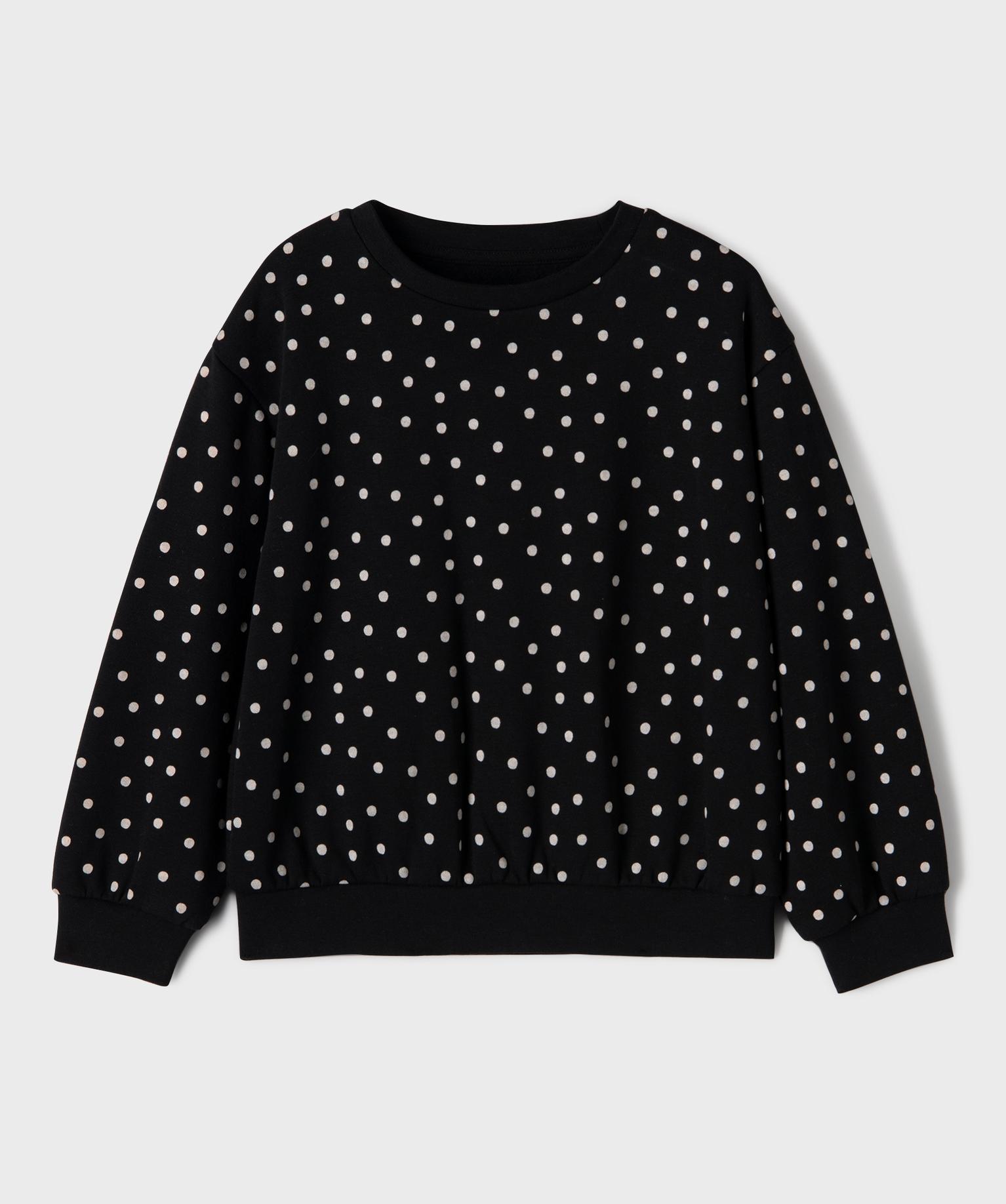 Sweat ample imprimé fille - 8A - noir - GEMO