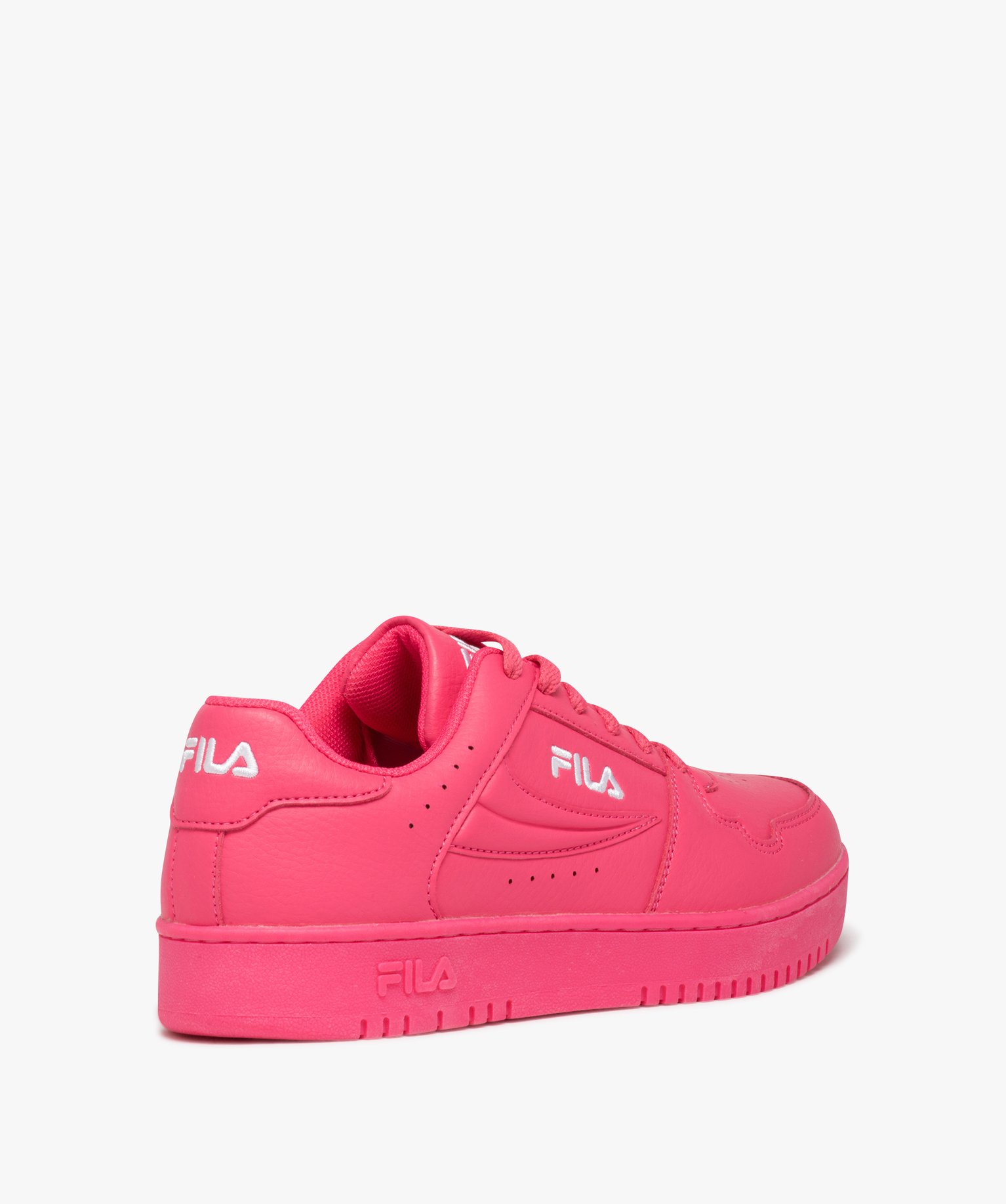 Baskets femme unies avec details en relief Fila rose vif GEMO