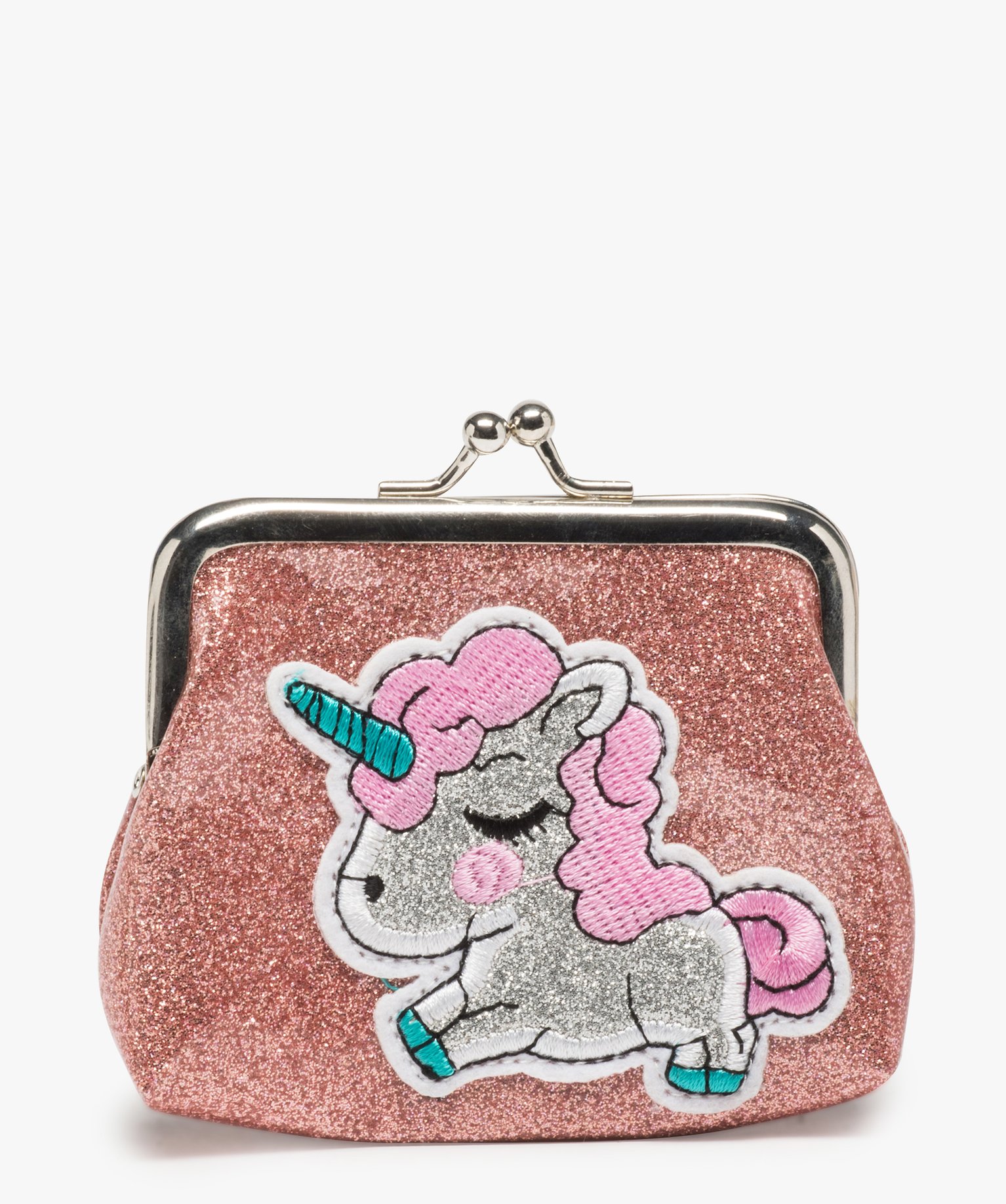 Porte-Monnaie Licorne Rose Personnalisable - Feutrine Recyclée 11x9cm - Pour Monnaie, Accessoires, Cadeau Fille
