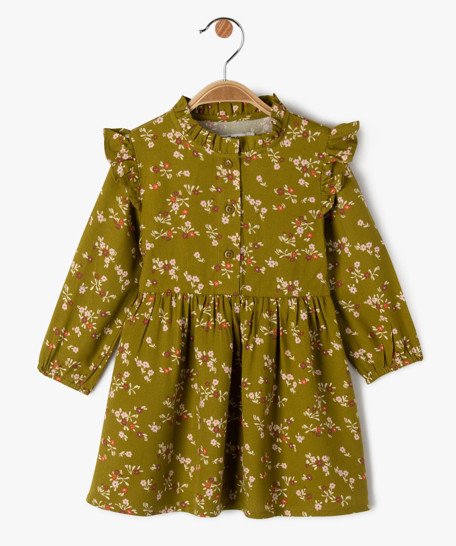 Robe bébé fille à manches longues à motifs fleuris - 18M - multicolore - GEMO