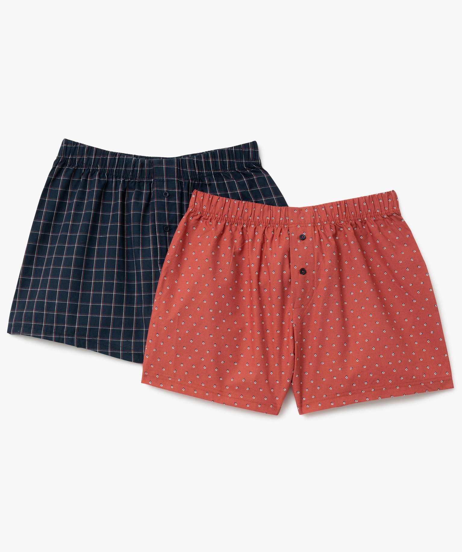 Caleçon imprimés homme (lot de 2) - L - rouge - GEMO