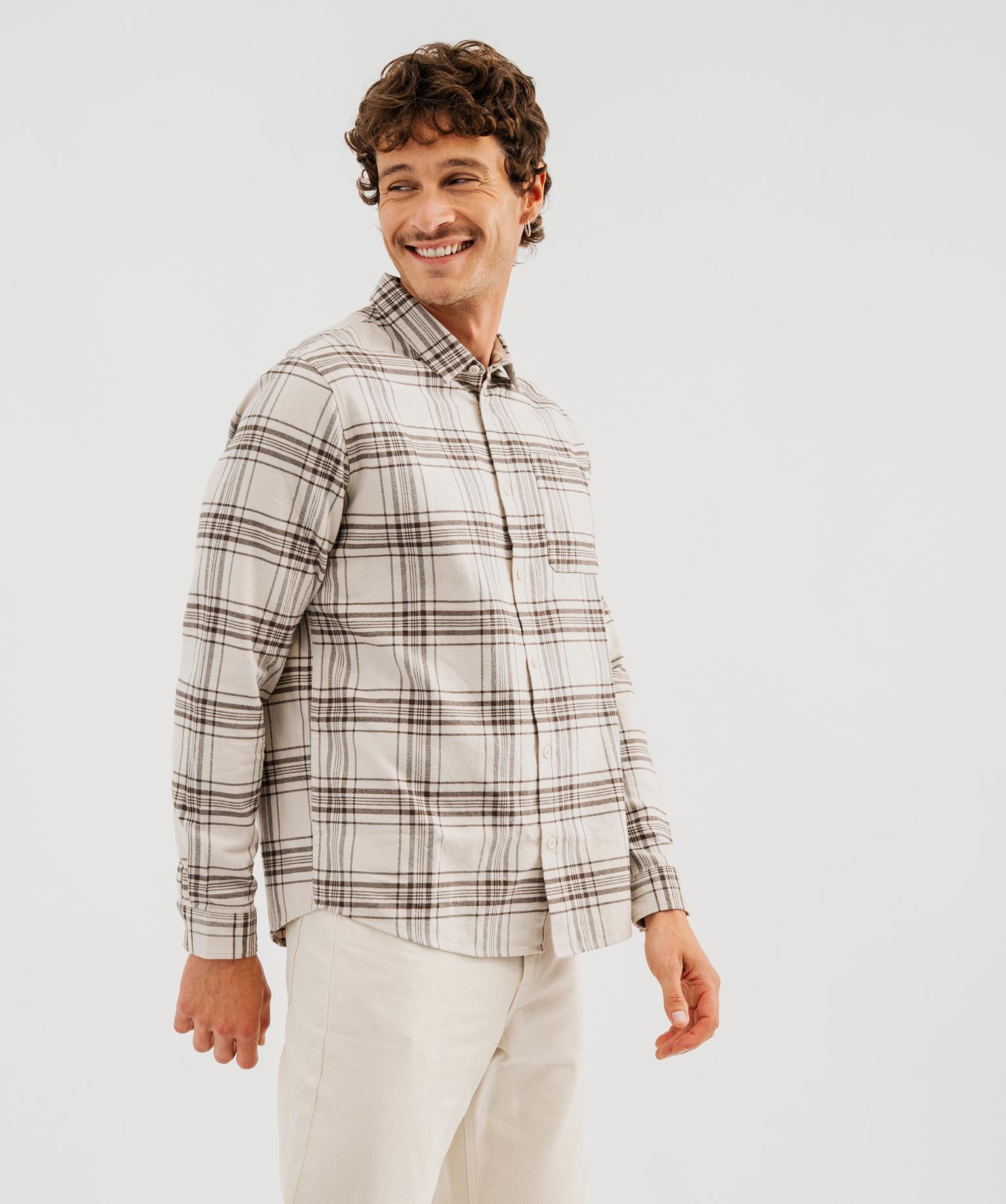 Chemise en coton à carreaux homme - 46-48/XL - blanc chine - GEMO