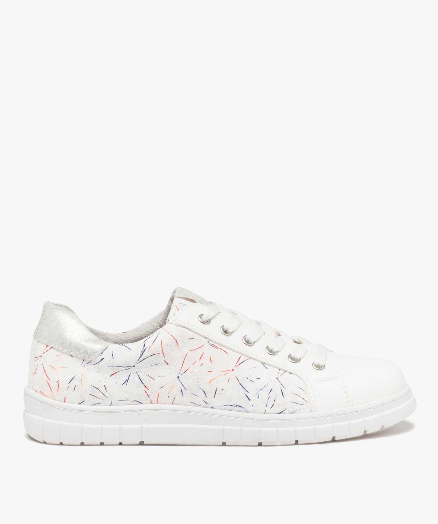 Baskets femme confort à motifs brillants - Softrelax - 40 - blanc - SOFTRELAX