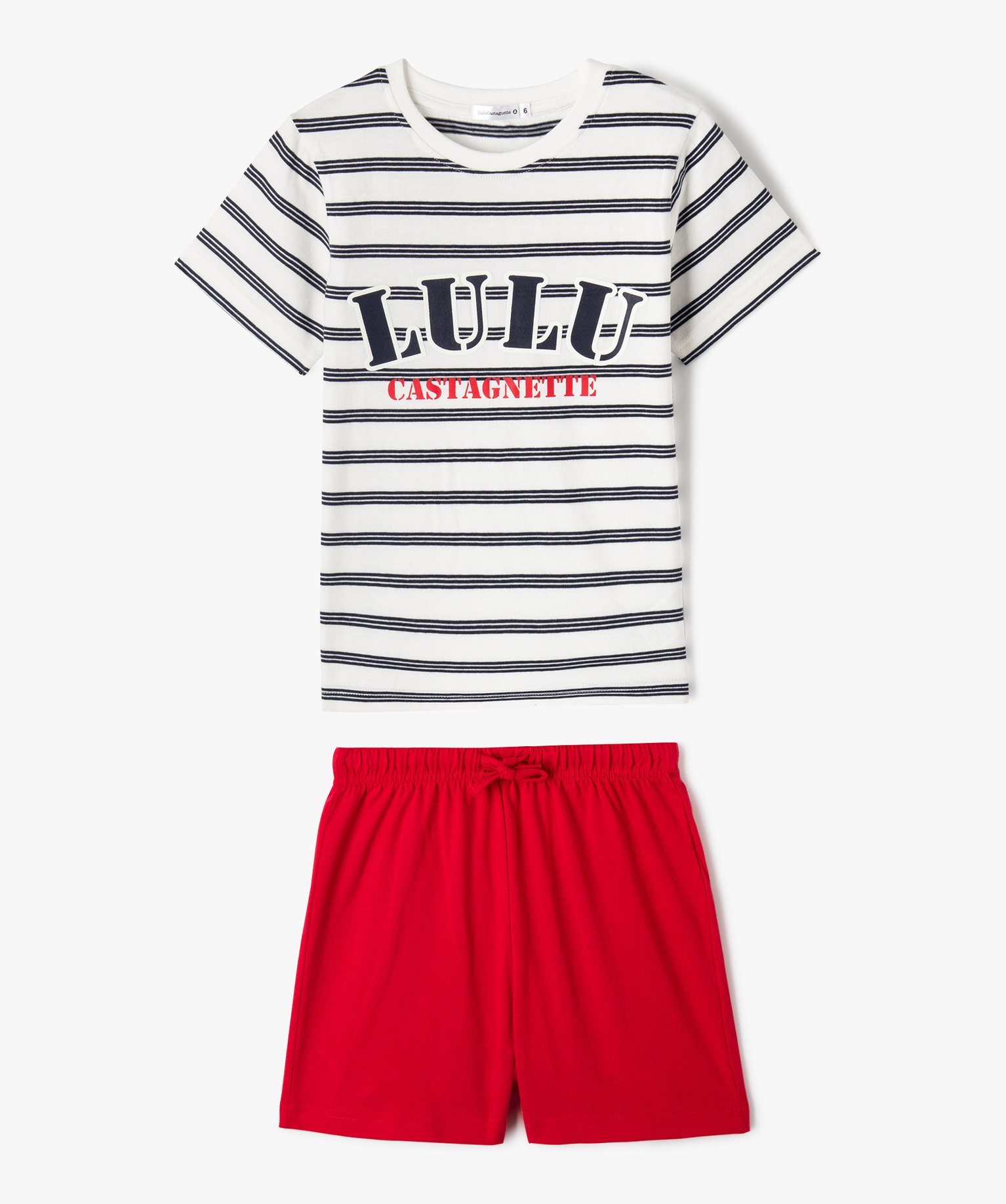 Pyjashort avec haut rayé garçon - LuluCastagnette - 10 - multicolore - LULUCASTAGNETTE