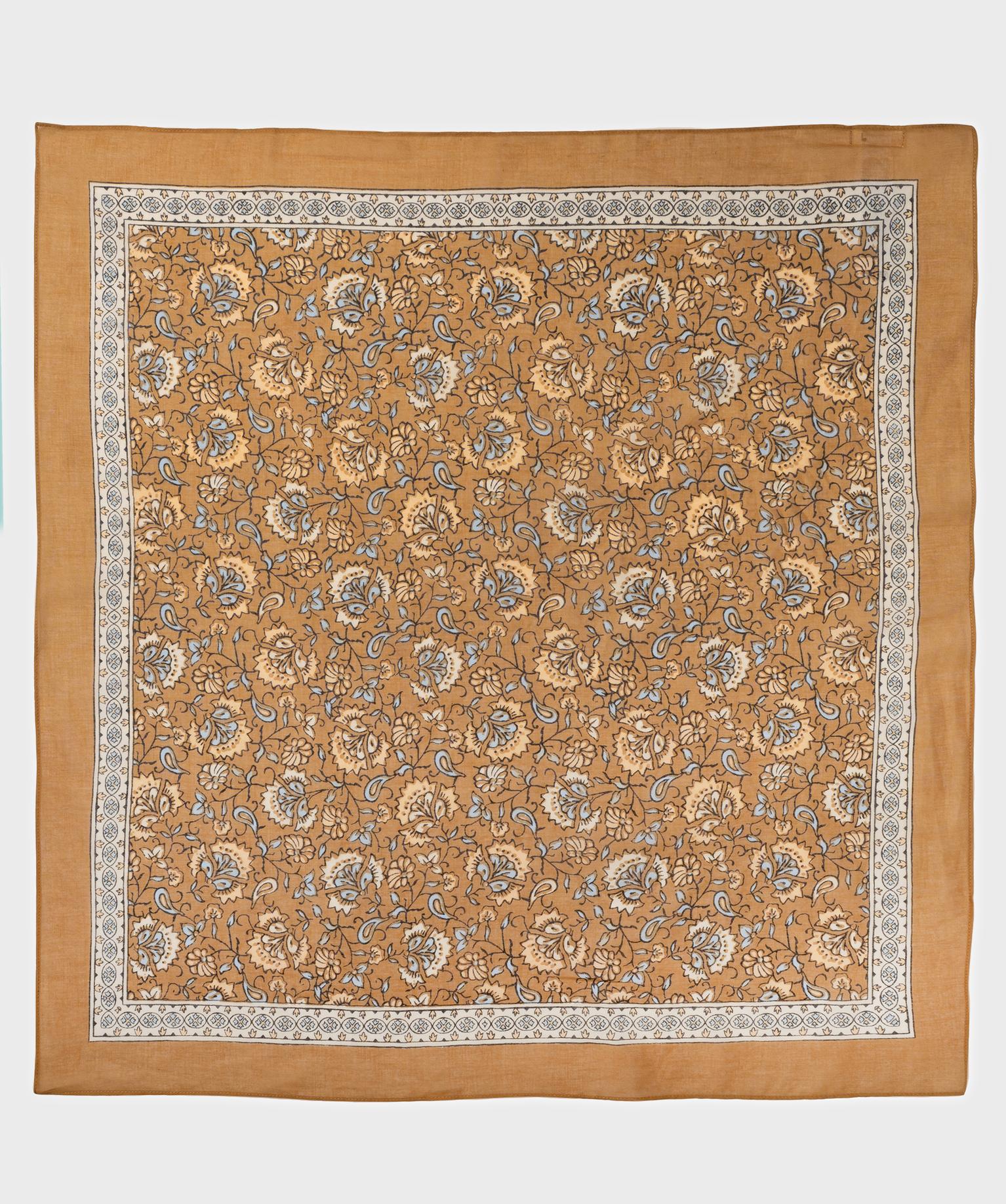 Foulard à motifs fleuris façon bandana femme - TU - marron clair - GEMO