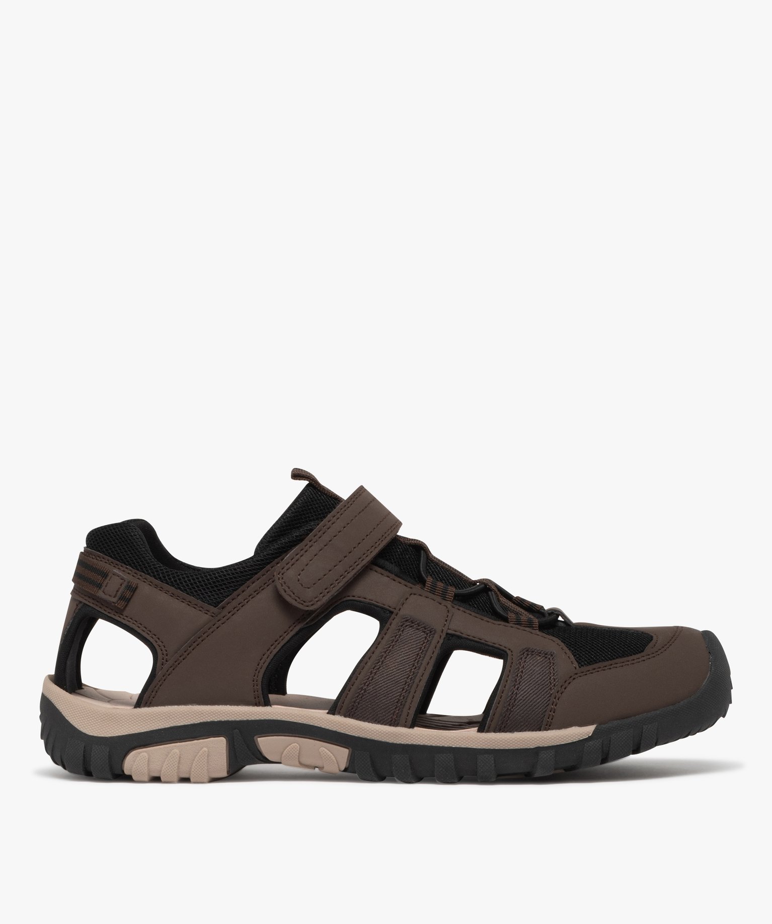 Sandales homme sport forme basket ajourée en mesh et à scratch - 40 - marron - GEMO
