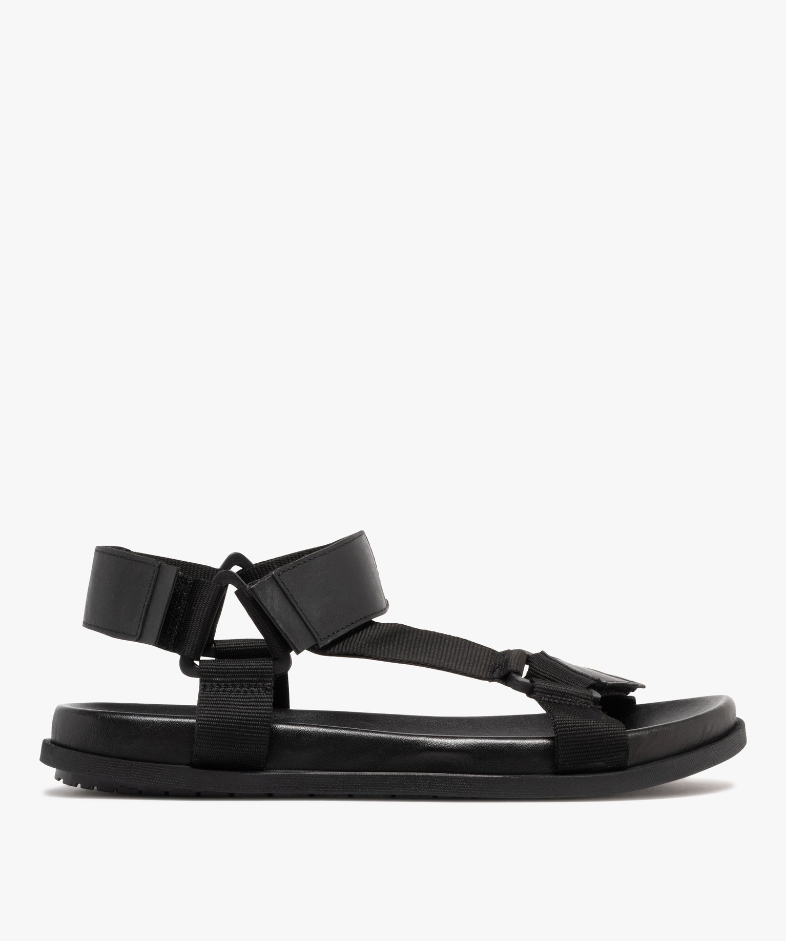 Sandales homme unies à triple scratch style casual - 43 - noir - GEMO