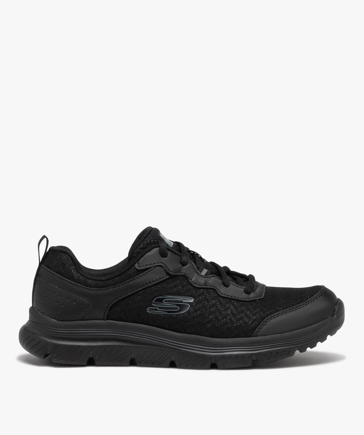 Baskets femme unies style running en mesh brillant - Skechers - 41 - noir - SKECHERS