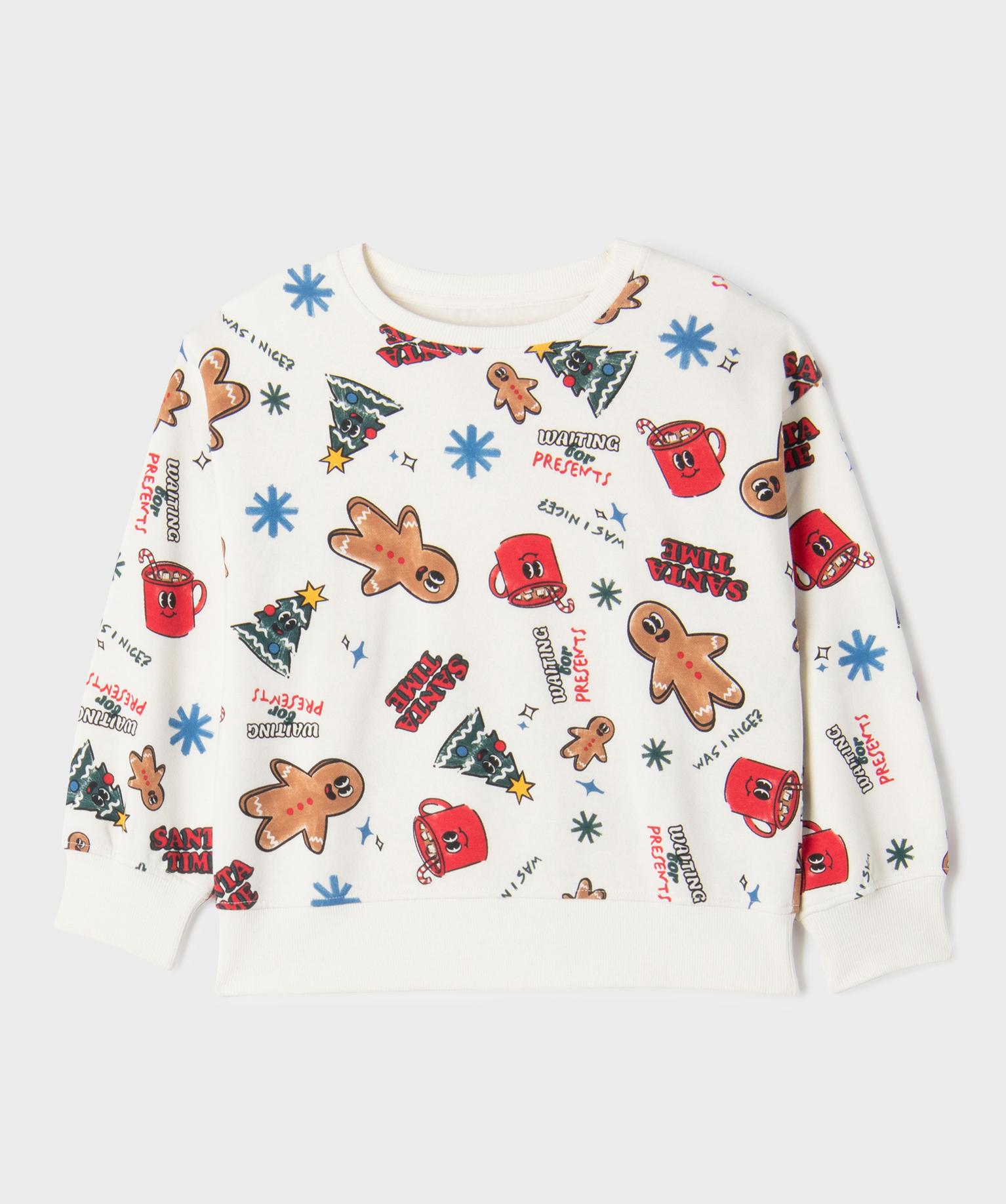 Sweat à motifs de Noël garçon - 8A - ecru - GEMO