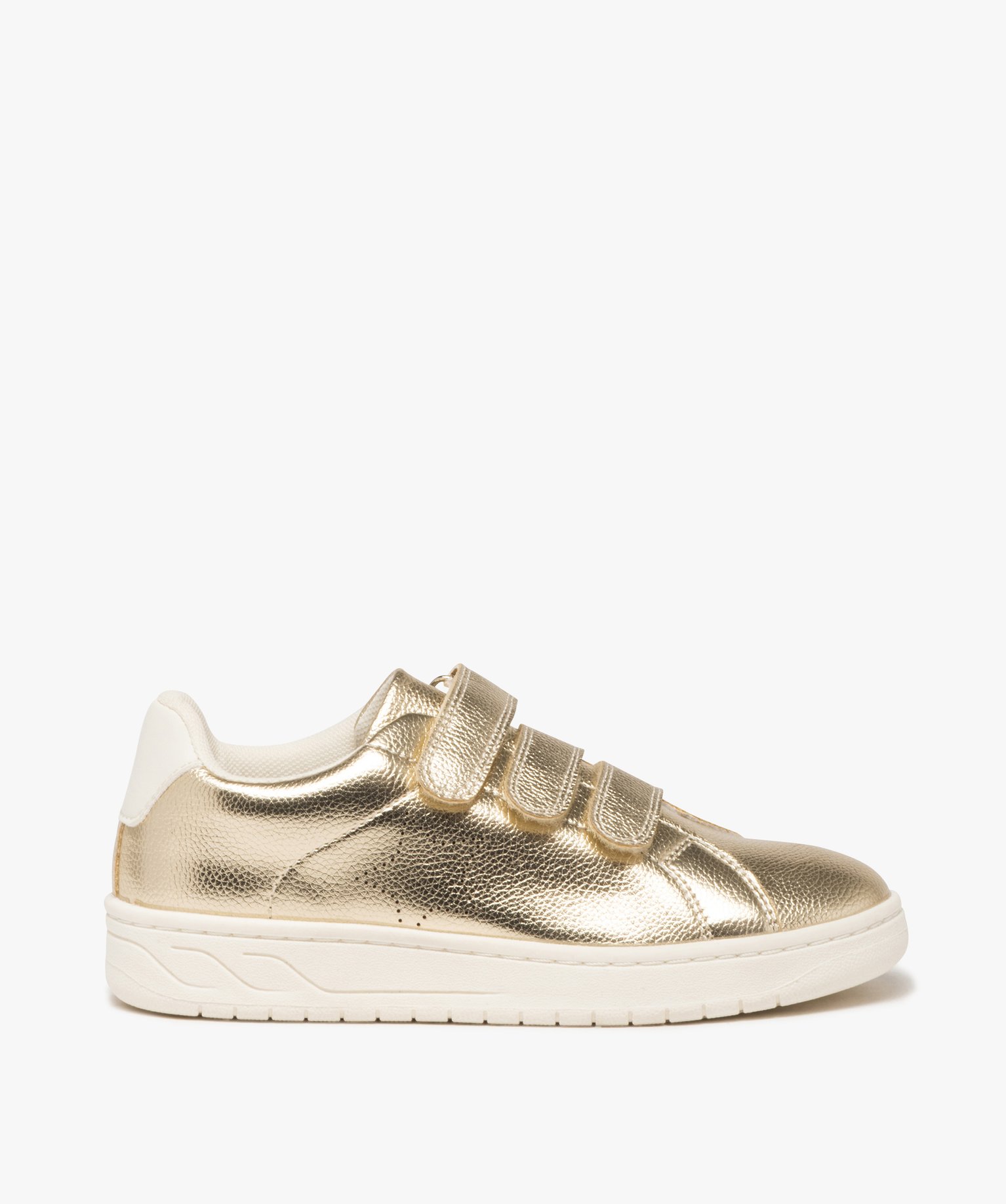 Baskets fille métallisées avec triple scratch - 32 - or - GEMO