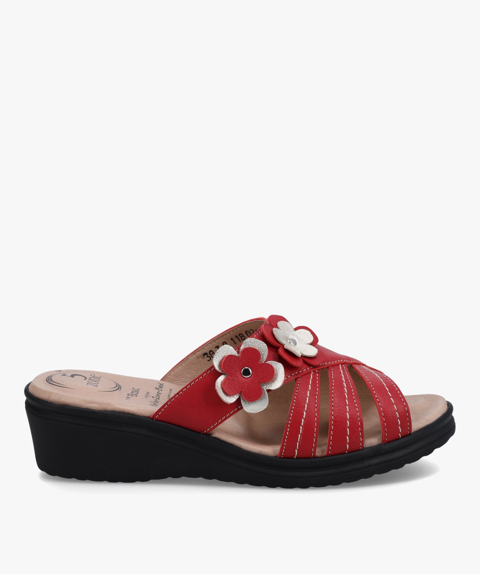 Mules femme confort ornees de fleurs 5 Reflex Zones