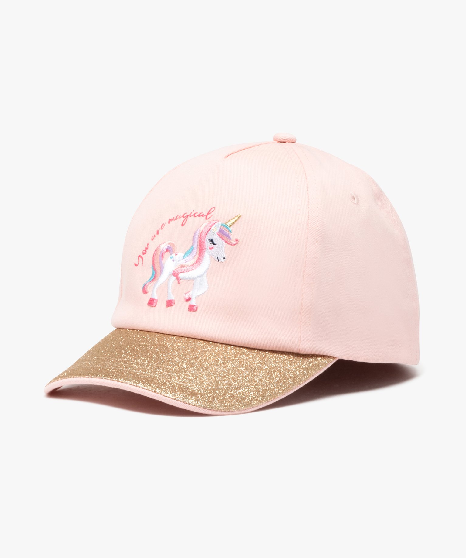 Casquette à paillettes et licorne fille - 50/52 - rose standard - GEMO