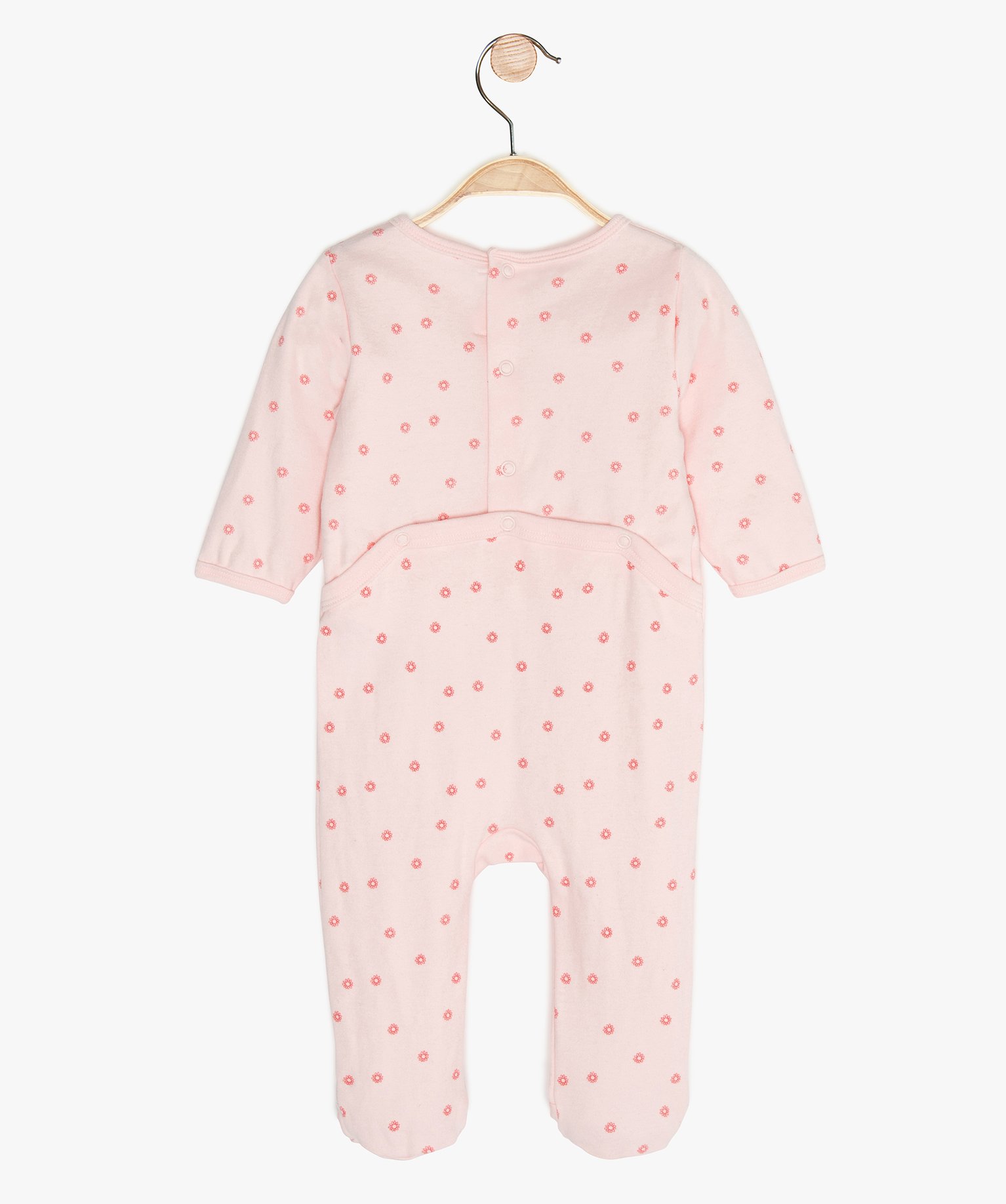 Pyjama Bebe Fille En Jersey Imprime Fleuri Gemo