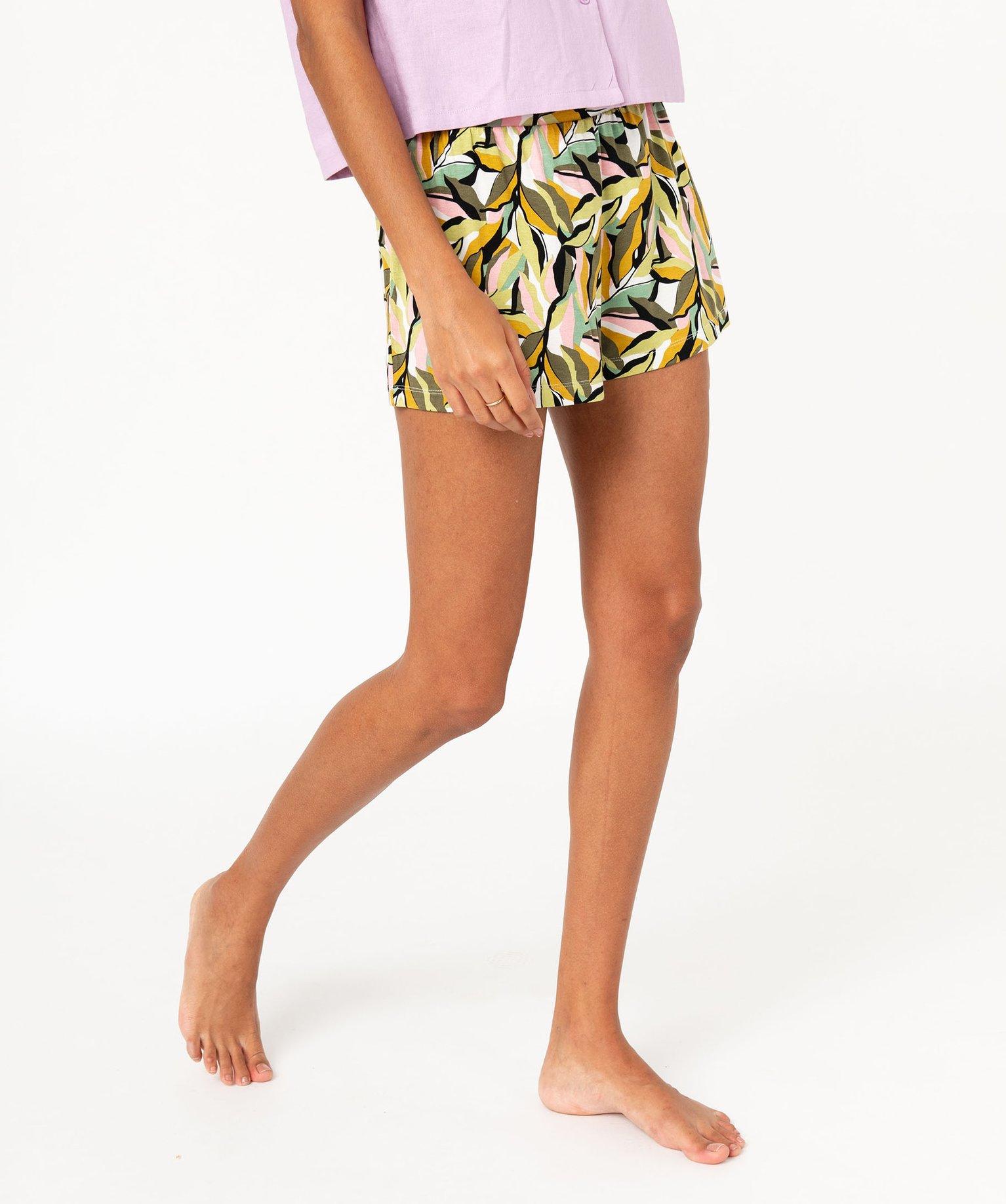 Short de pyjama femme ample à motifs - L - vert - GEMO