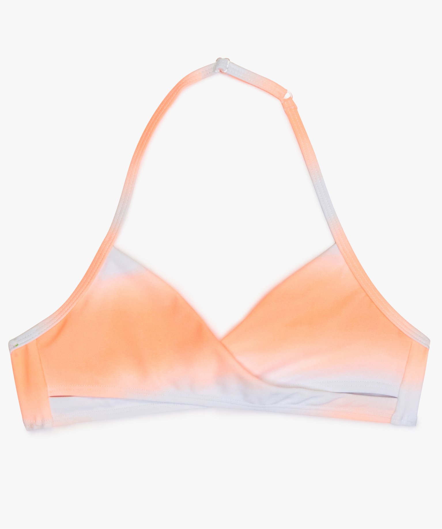 Haut de maillot de bain fille à décolleté croisé effet tie-and-dye