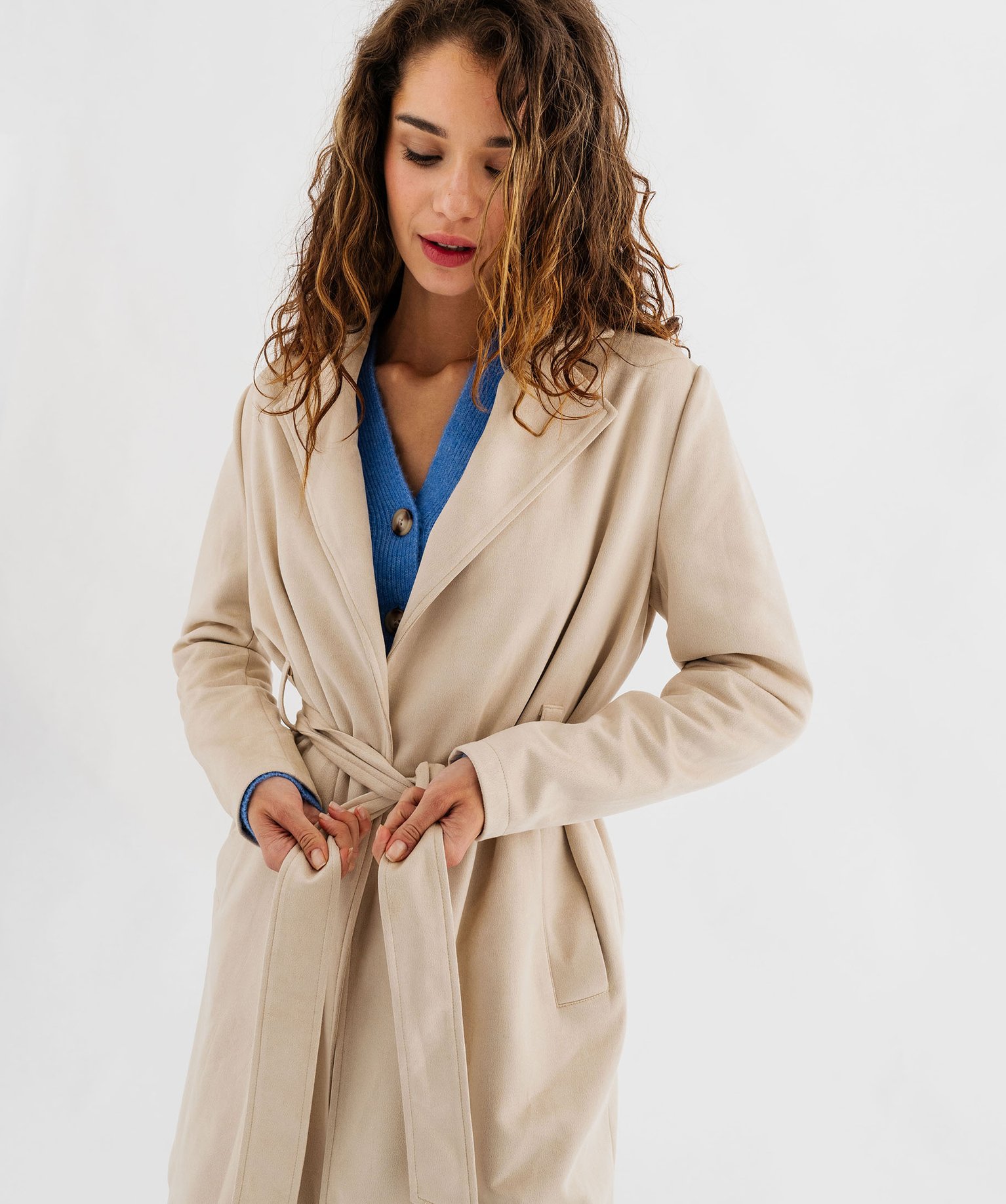 Trench Anorak Mi-long Décontracté Pour Femme - Taille Ceinturée Manches Longues - Idéal Toute Saison