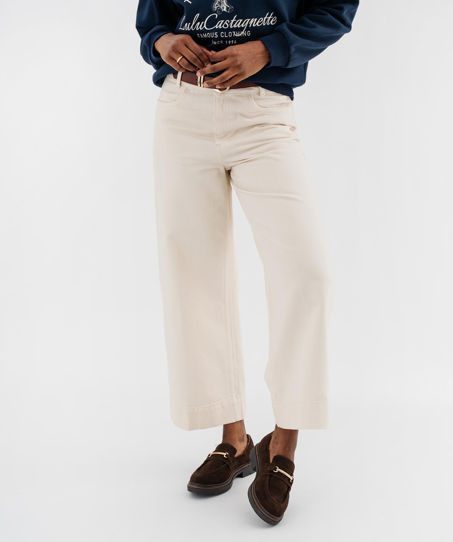 Pantalon wide leg cropped avec ceinture femme - LuluCastagnette - LULUCASTAGNETTE Pantalon wide leg cropped avec ceinture femme - LuluCastagnette - LULUCASTAGNETTE