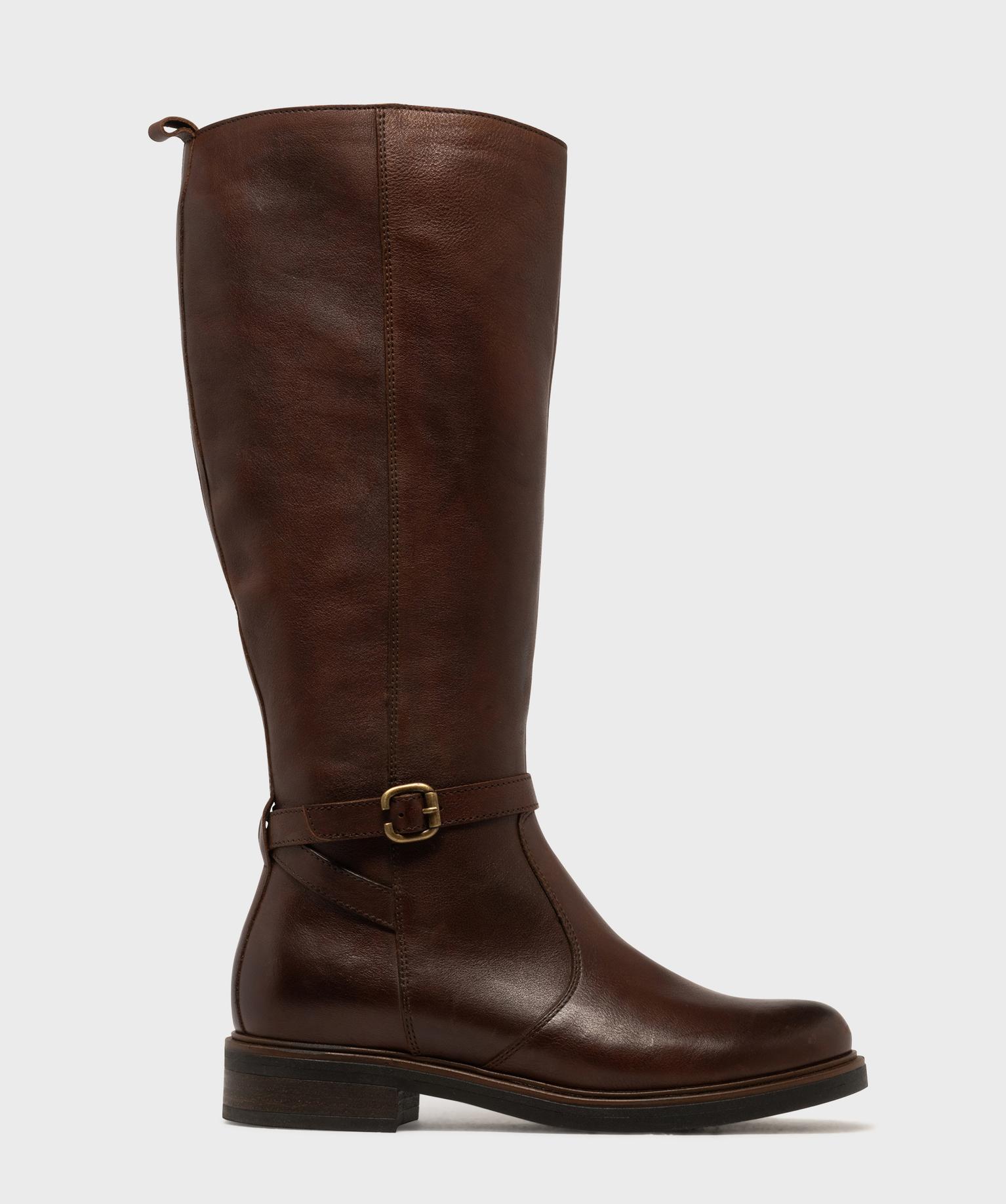Bottes cavalières en cuir zippées femme - Tanéo - 39 - marron standard - TANEO
