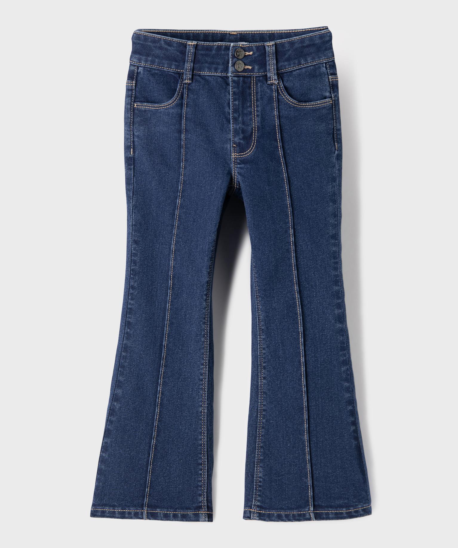 Jean flare ajustable fille - 4A - bleu fonce - GEMO