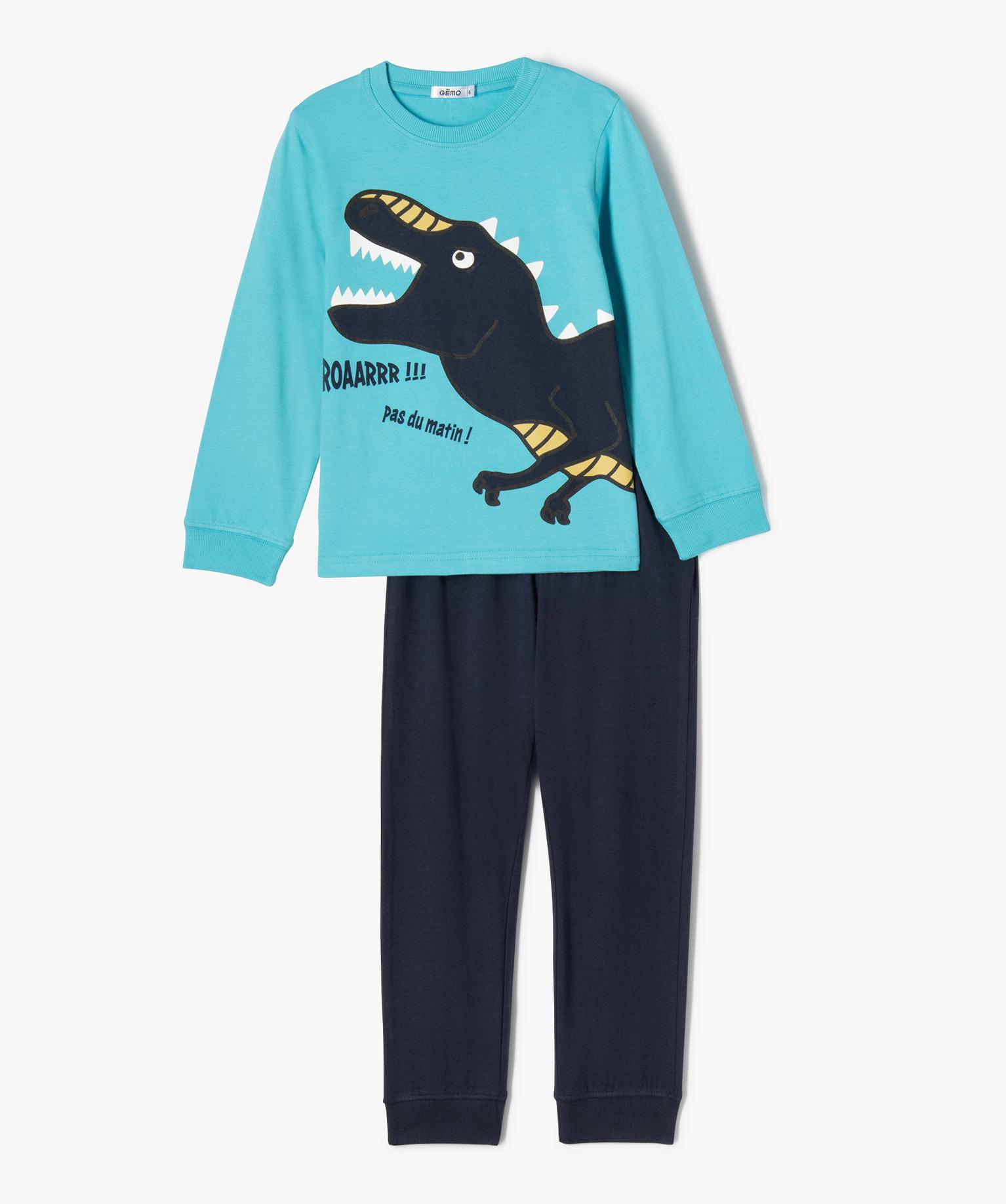 Pyjama en coton avec motif dinosaure garçon bleu GEMO