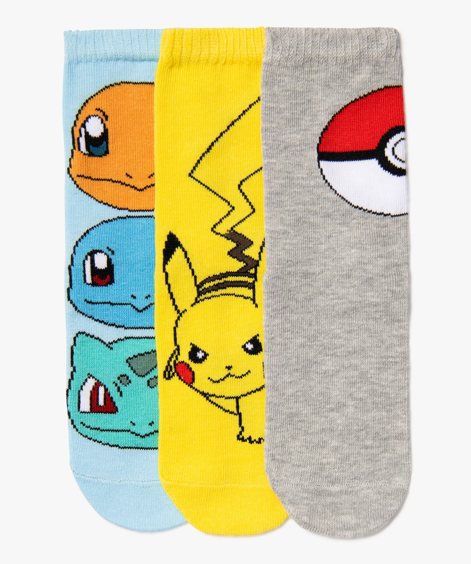 Chaussettes à motifs garçon (lot de 3) - Pokemon - 24/26 - jaune standard - POKEMON