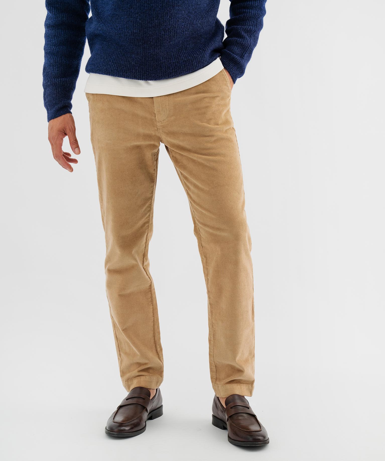 Pantalon chino regular homme - LuluCastagnette - 42-44/L - marron clair - LULUCASTAGNETTE