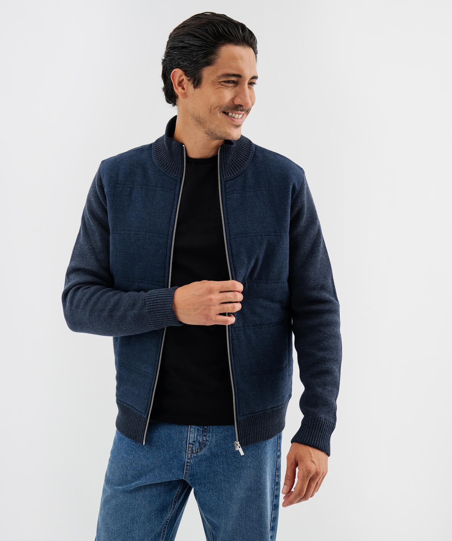 Gilet zippé matelassé homme - 50-52/XXL - bleu fonce - GEMO