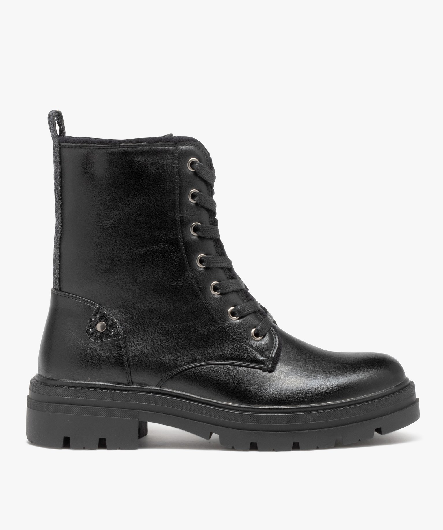 Boots femmes unies avec intérieur fourré et à semelle crantée - 39 - noir - GEMO