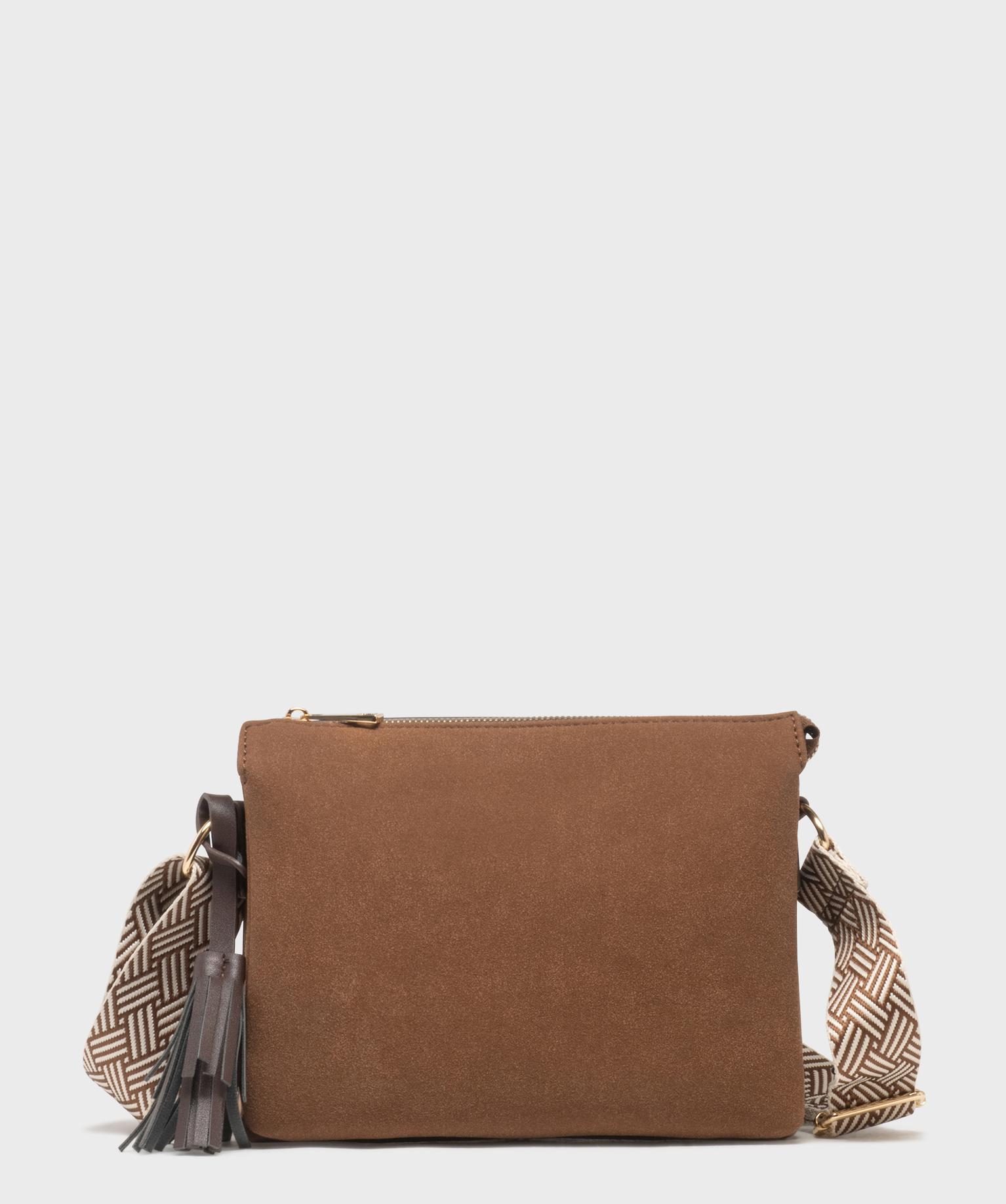 Sac à bandoulière multi-matières avec pampille amovible femme - GEMO Sac à bandoulière multi-matières avec pampille amovible femme - GEMO
