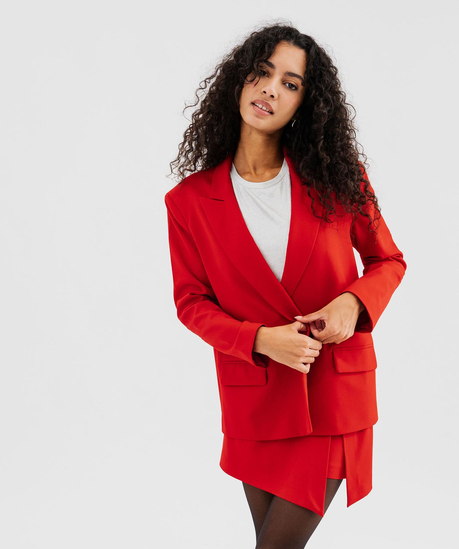 Veste de tailleur en matière extensible femme - 38 - rouge standard - GEMO