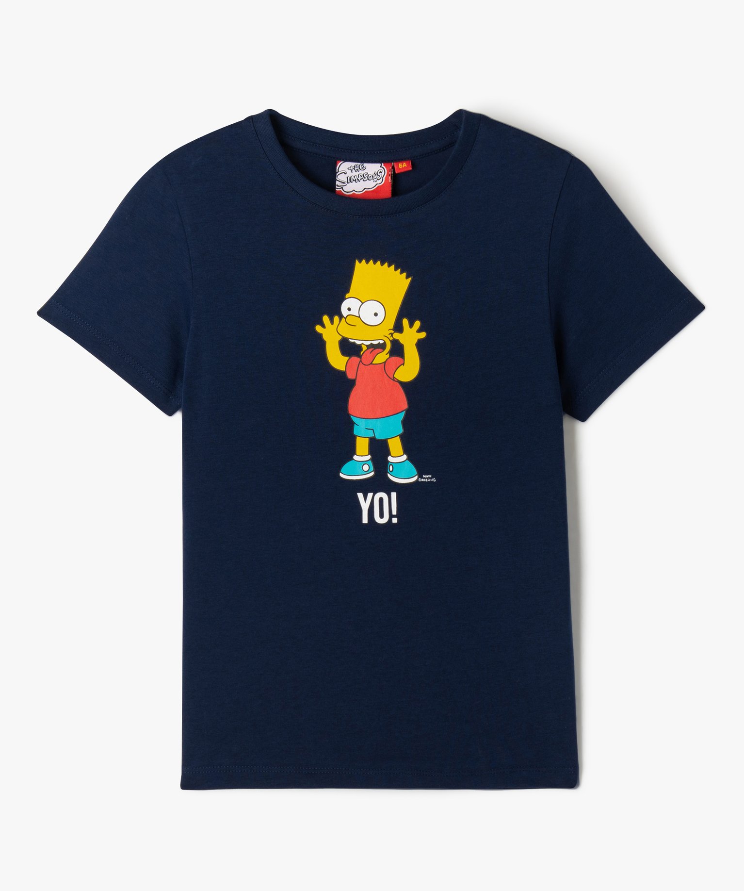 Tee-shirt manches courtes imprimé Bart garçon - The Simpsons - 6 - marine - SIMPSONS