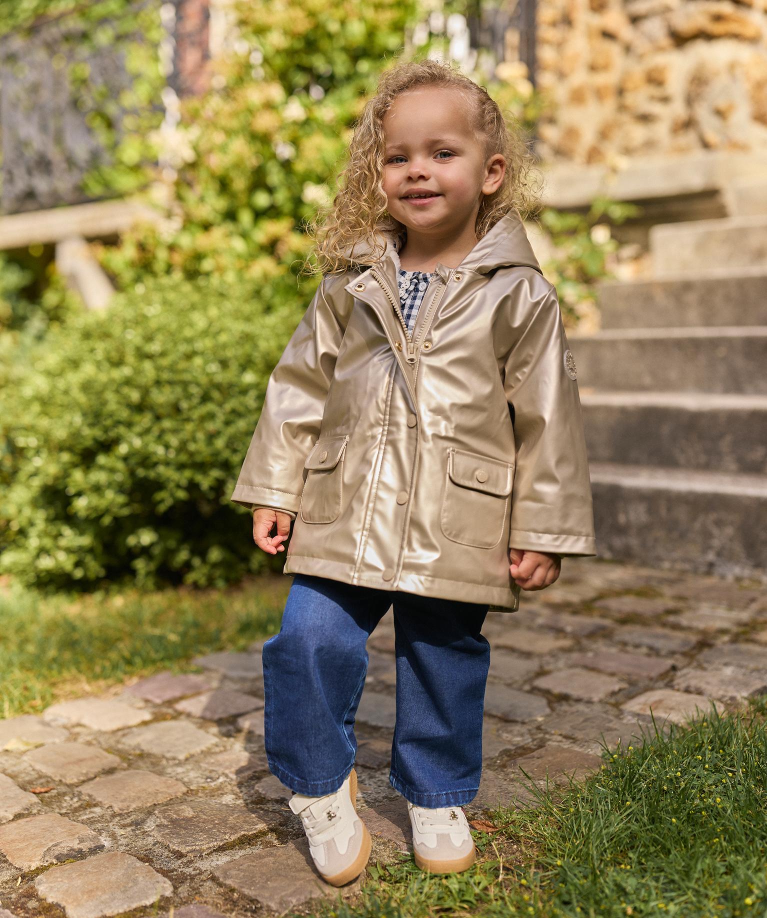 Imperméable à capuche doublé fourrure imitation bébé fille - LuluCastagnette - 12M - dore - LULU CASTAGNETTE G4G D