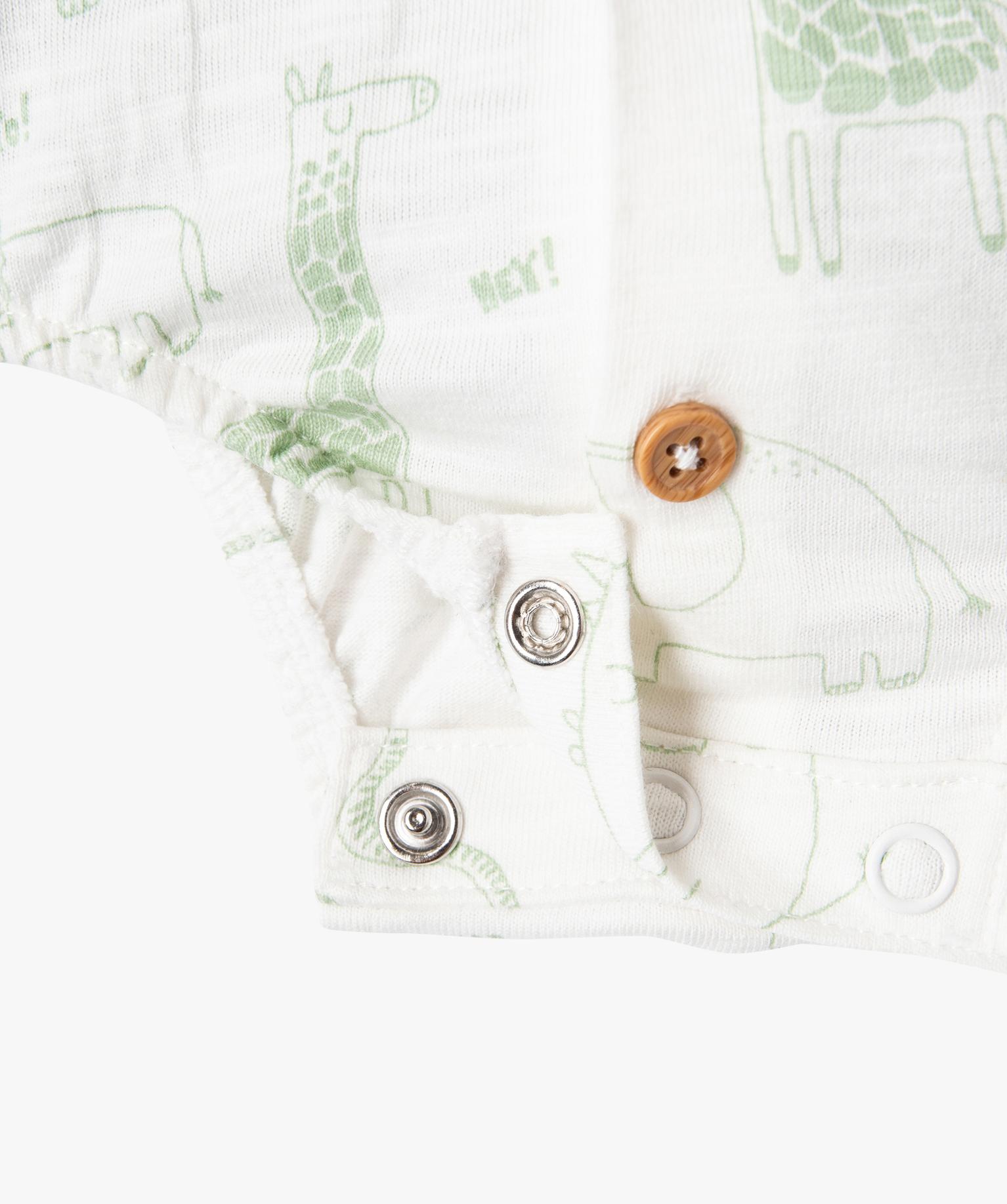Lot De 3 Barboteuses Bébé Garçon En Bambou - Pyjama Avec Chauffe-Pieds - 0-24 Mois