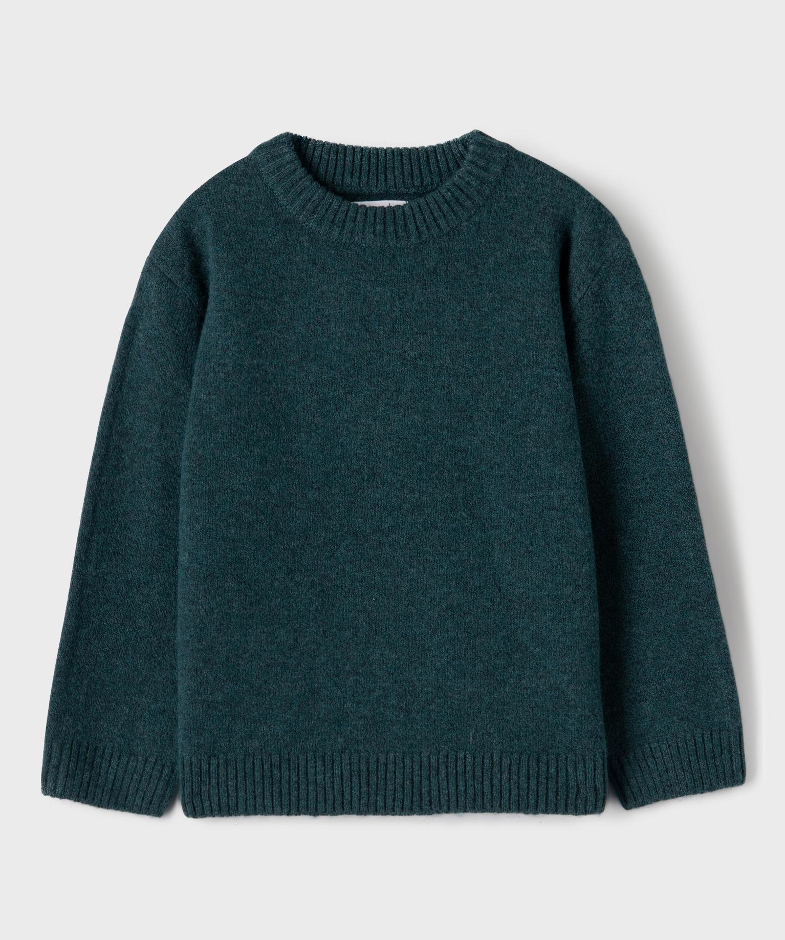 Pull à col rond en maille moelleuse et extensible garçon - 4A - bleu chine - GEMO