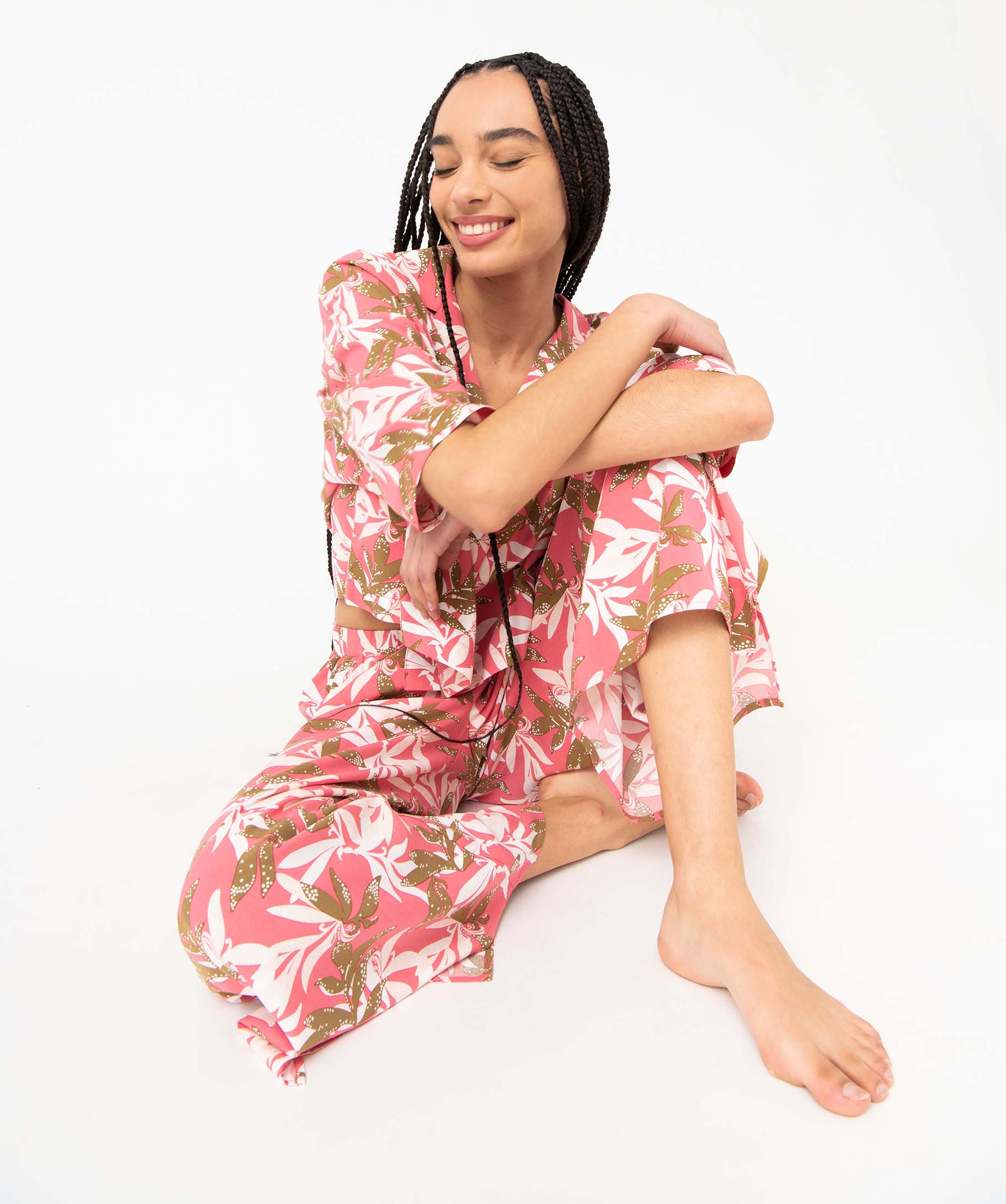 Pantalon de pyjama fluide imprimé femme - XS - imprime - GEMO