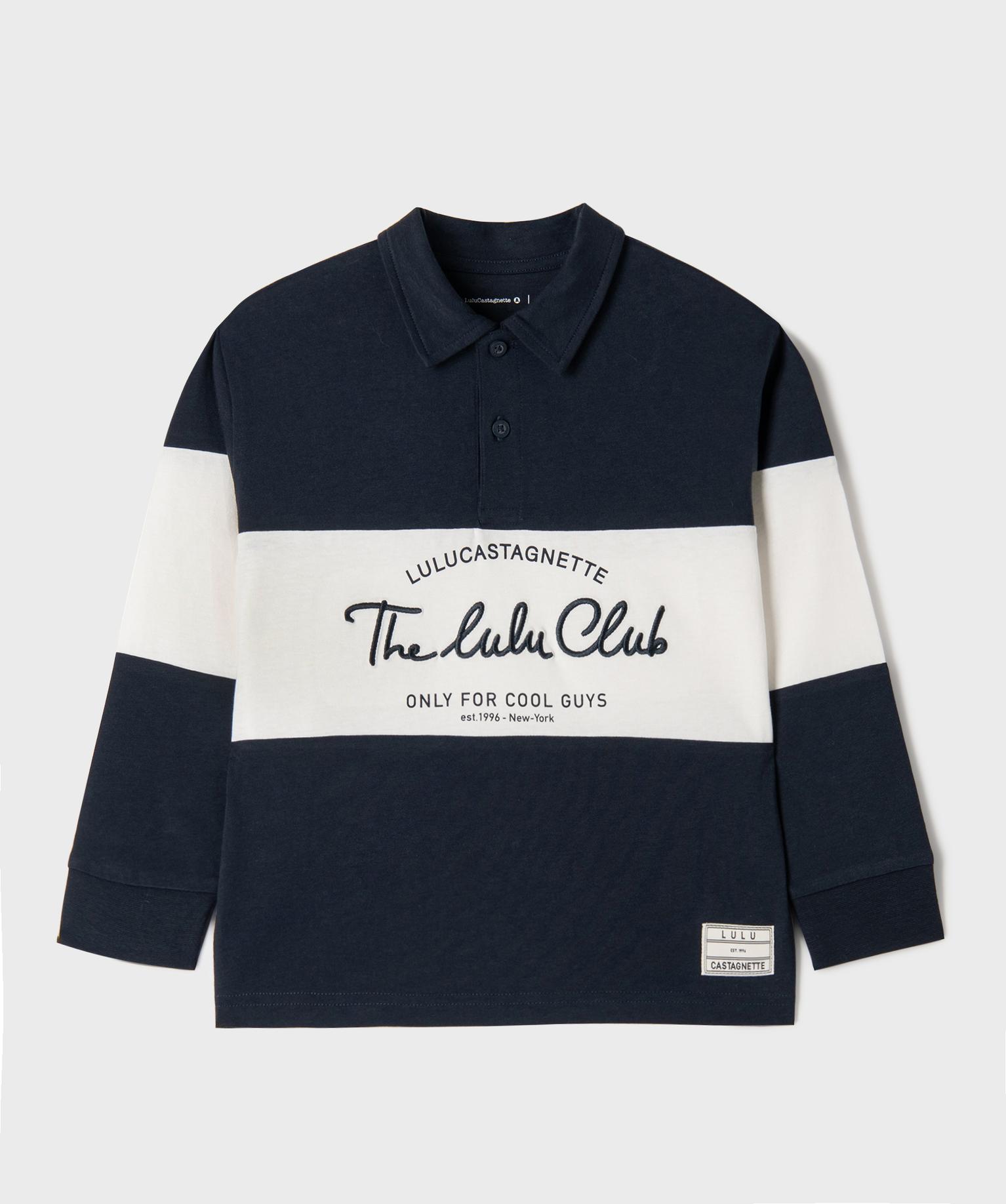 Polo rayé en coton garçon - LuluCastagnette - 5A - bleu fonce - LULU CASTAGNETTE G4G D