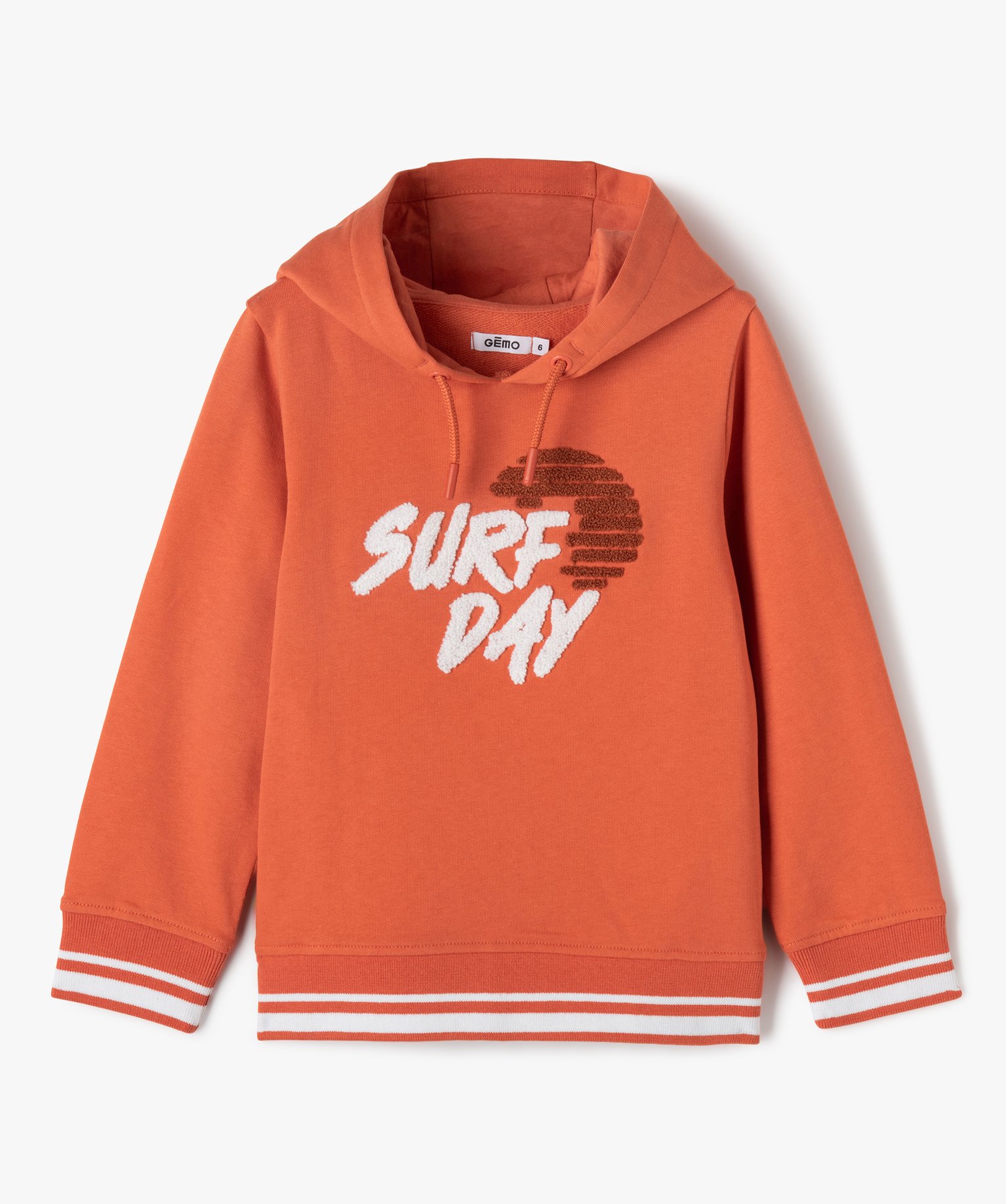 Sweat à capuche avec broderie bouclette garçon - 5 - rouge - GEMO