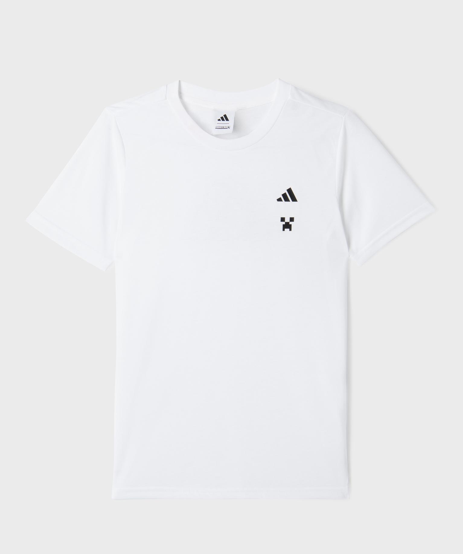 Tee-shirt manches courtes garçon - Adidas X Minecraft - 8A - blanc standard - ADIDAS