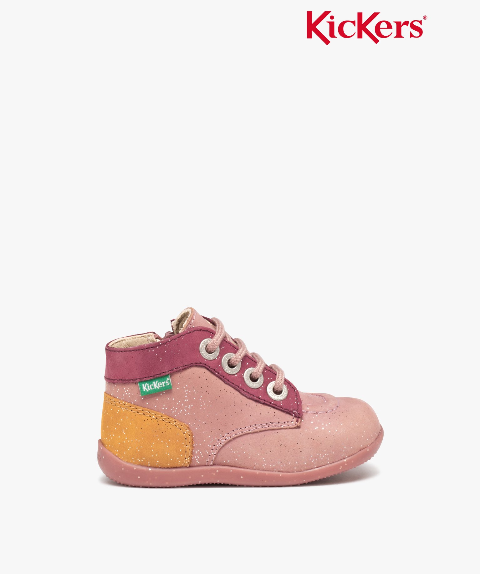 Chaussures premiers pas bébé fille en cuir imprimé fleuri - Kickers - 22 - rose - KICKERS